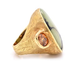 Katy Briscoe Bague en or jaune 18 carats avec turquoise et citrine