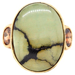 Katy Briscoe Bague en or jaune 18 carats avec turquoise et citrine