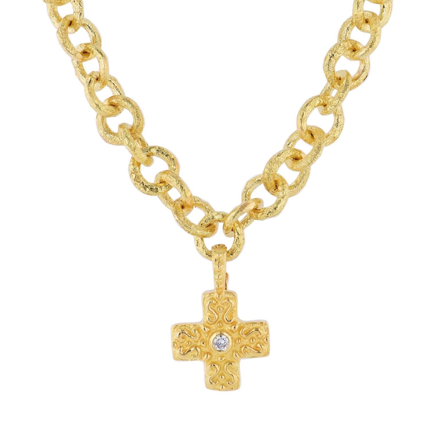 Katy Briscoe Yellow Gold Cross Pendant Necklace