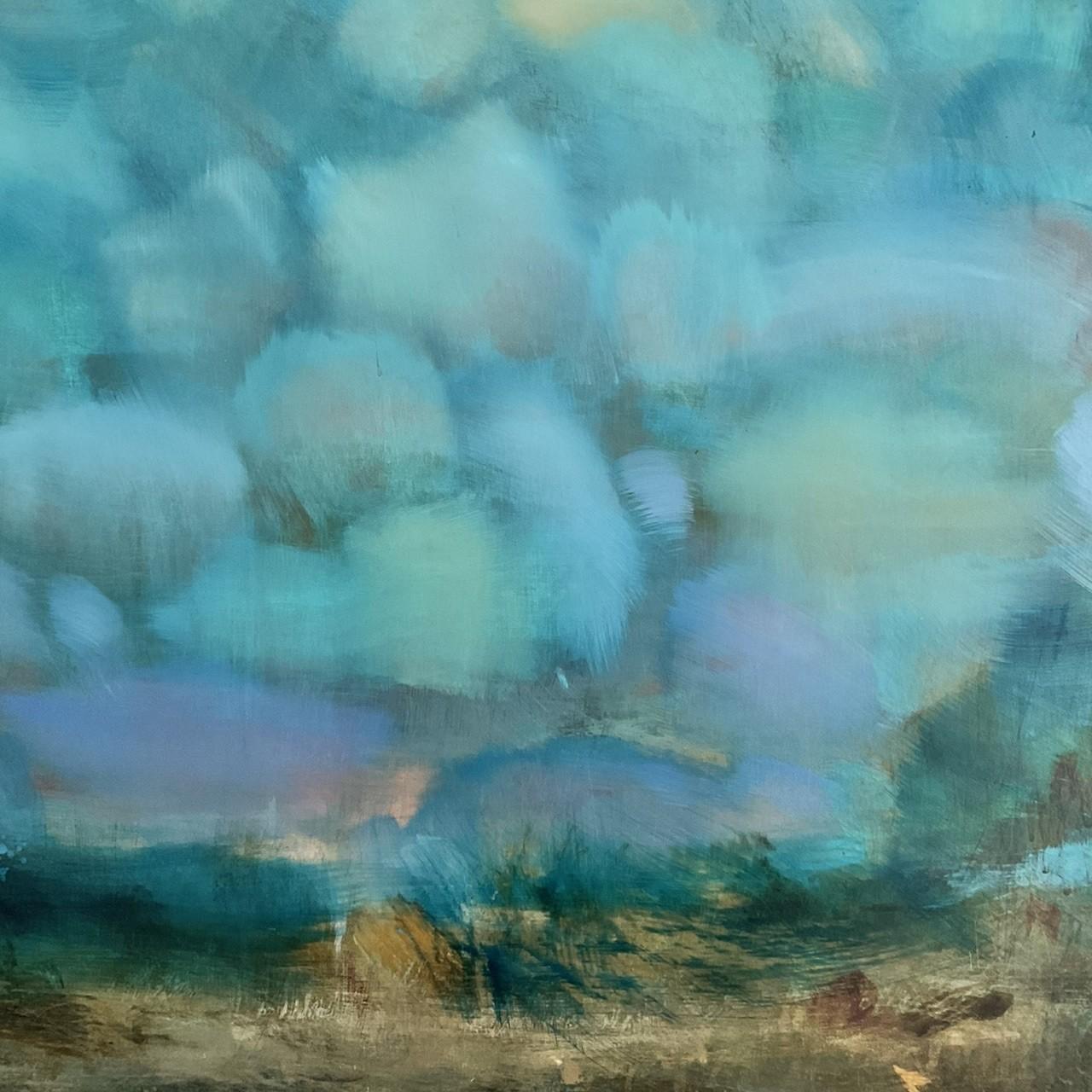 Peinture de nuages magiques, paysage de ciel, art bleu décontracté, peinture de chambre à coucher Calming en vente 2