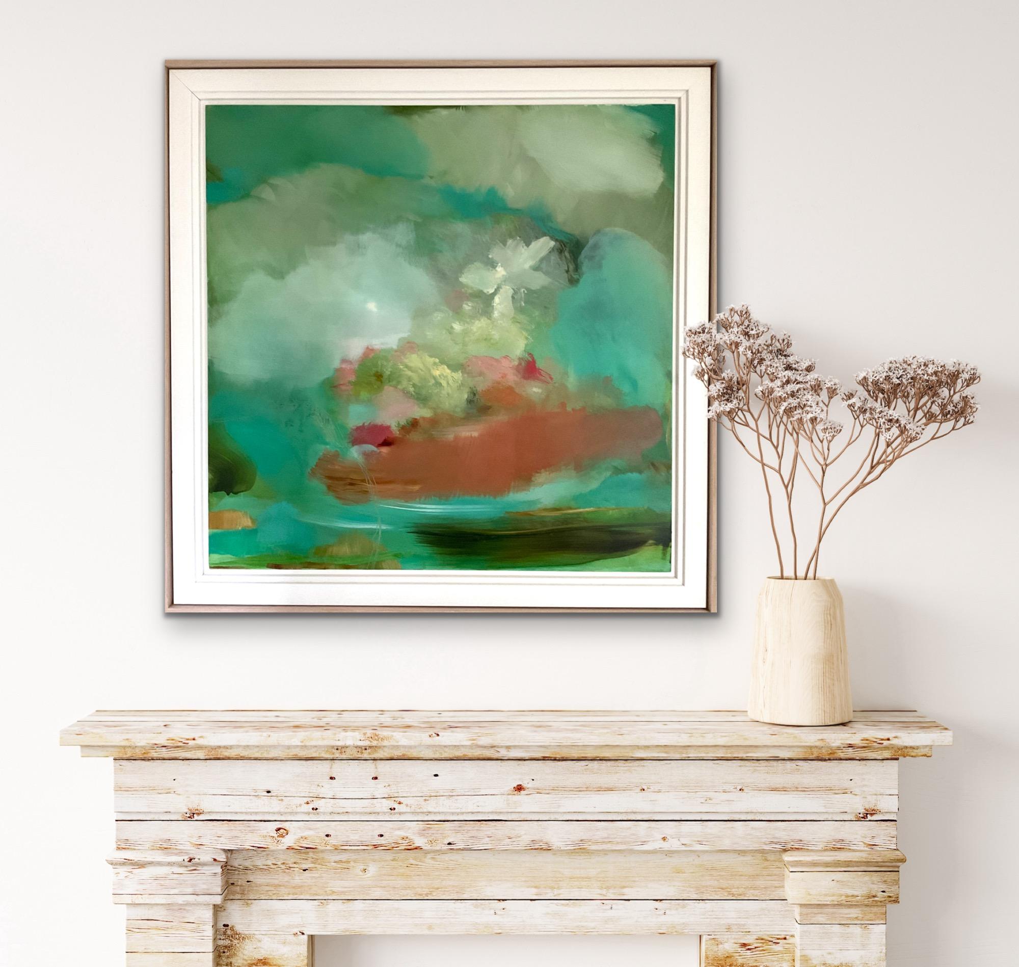 Dreaming Of The Park, Abstrakte Landschaftskunst, Original-Ölgemälde, Cornwall – Photograph von Katy Brown