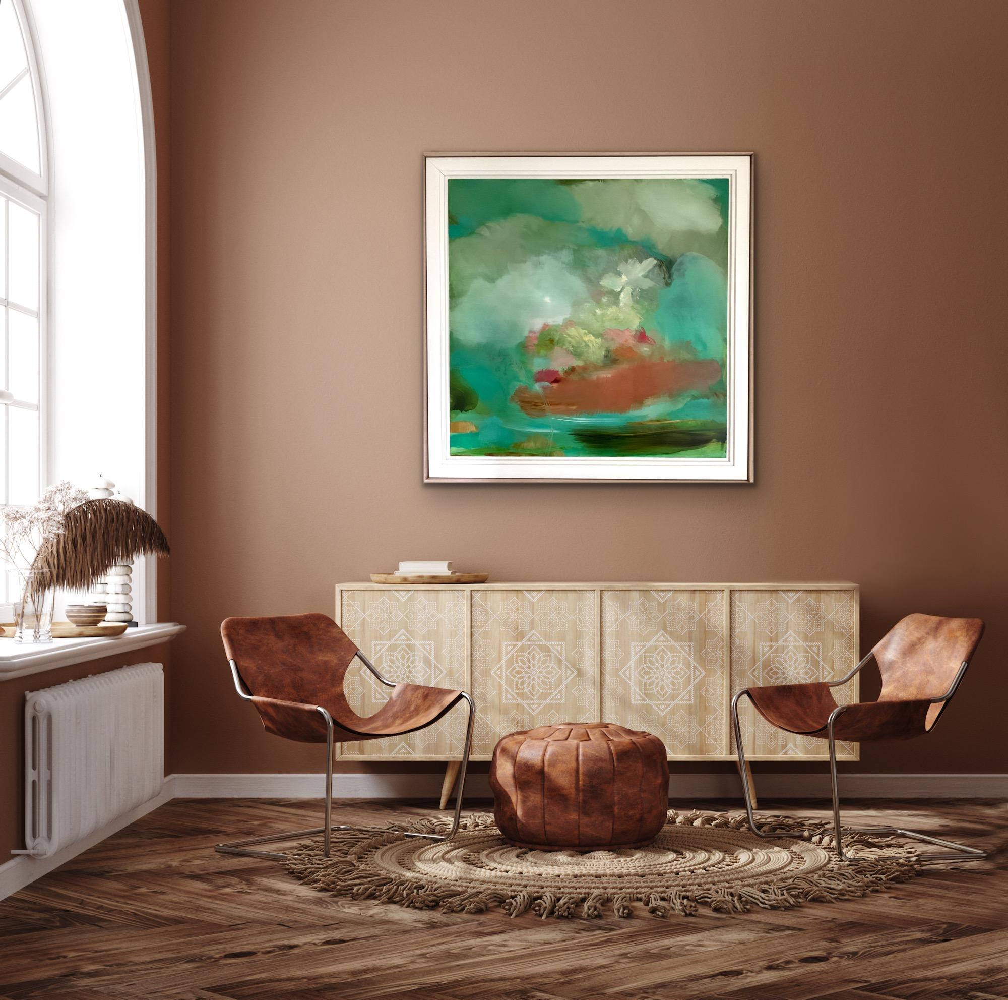 Dreaming Of The Park, Art de paysage abstrait, peinture à l'huile originale, Cornouailles en vente 2