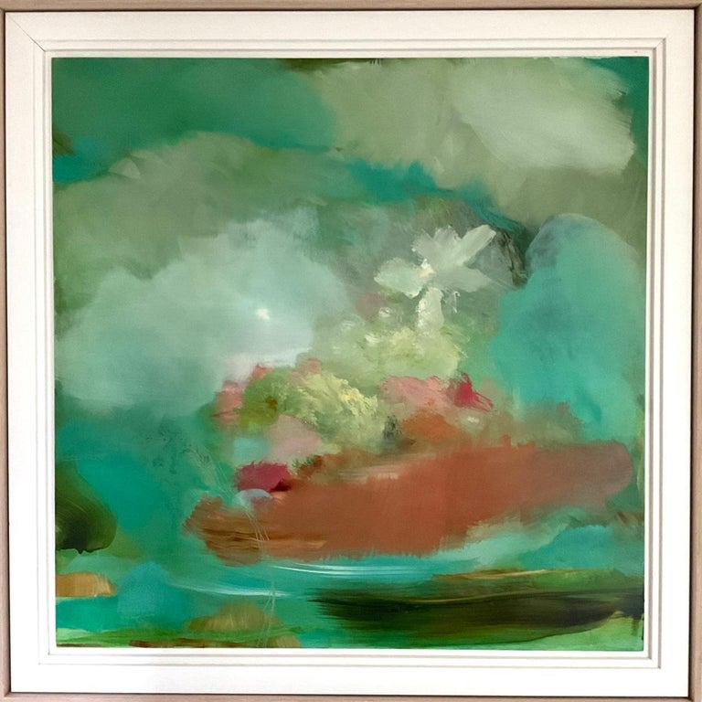 Katy Brown Dreaming Of The Park, Abstract Landscape Art, Original Oil Painting, Cornwall For