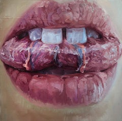 Contemporary Oil Painting, "Bite Your Tongue"