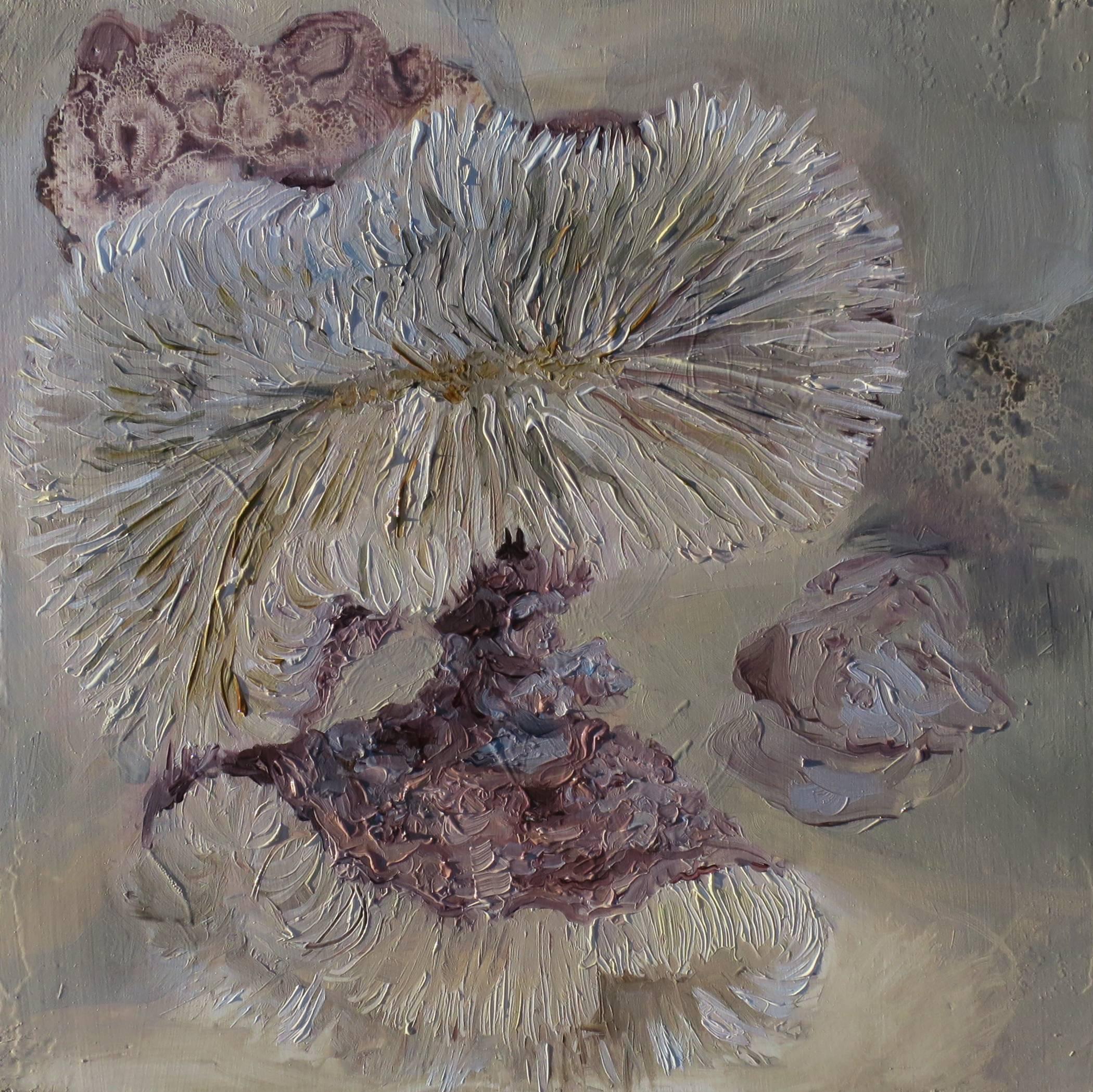 Katy Richards Abstract Painting - Contemporary Oil Painting with Sea Life Influence 