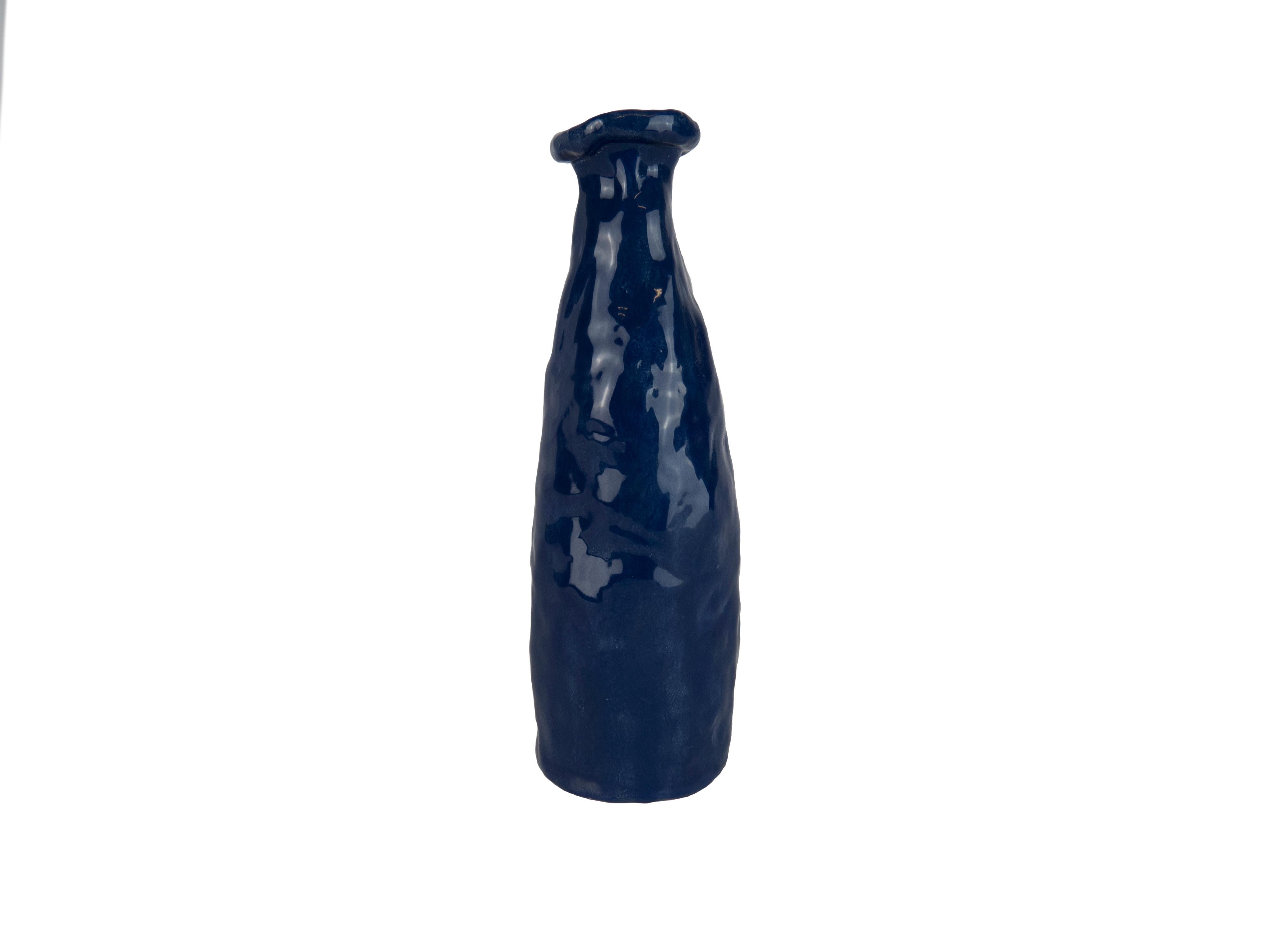 Katy Stubbs Figurative Sculpture - Blue Fly Bottle
