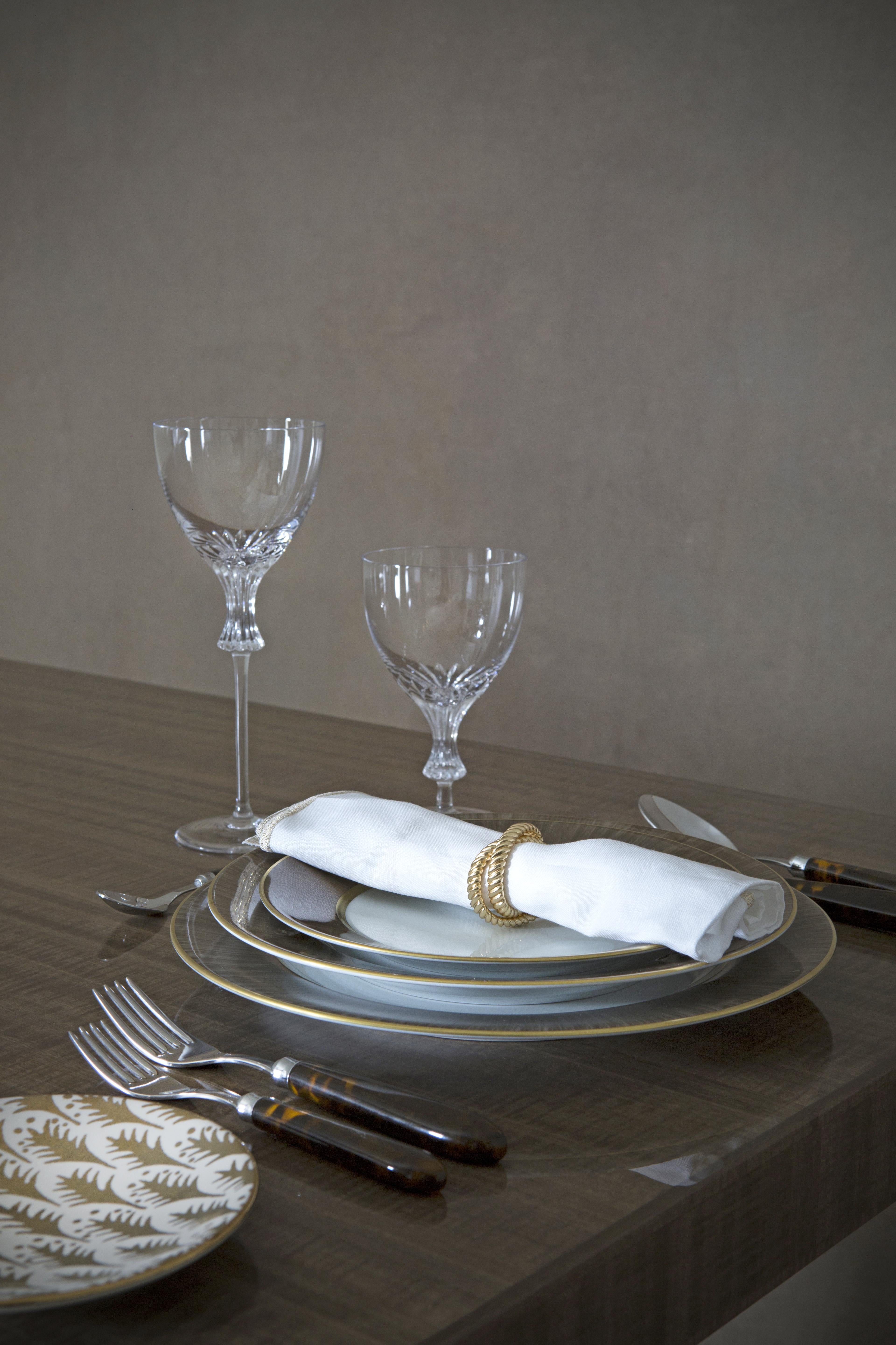 Modern Davidson's Art Deco, Rectangular Grace Dining Table, in Silvered Eucalyptus