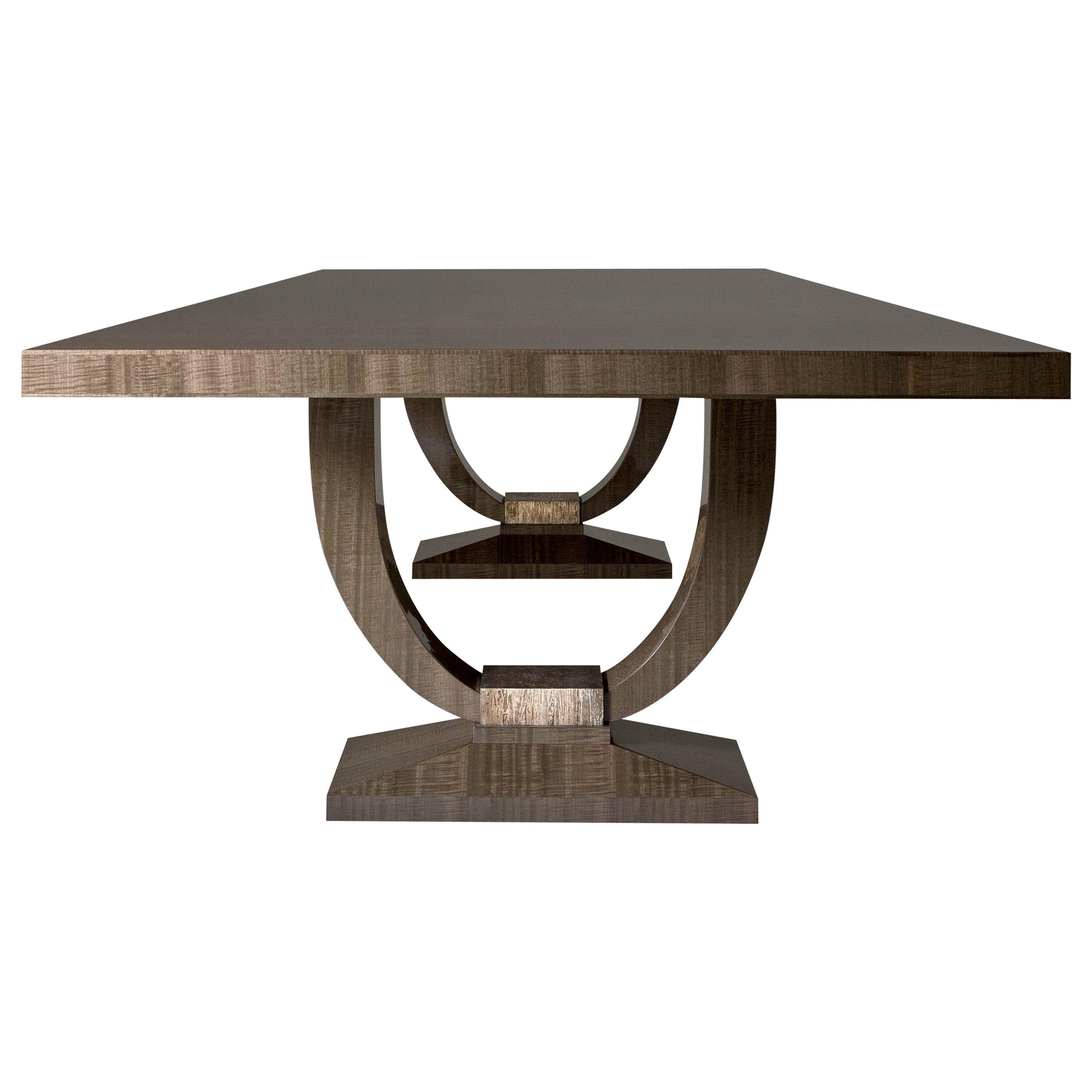 Davidson's Art Deco, Rectangular Grace Dining Table, in Silvered Eucalyptus