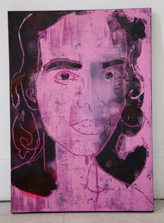 Betsy, Acrylic Painting on Wood Carved Panel, Woodcut, Painting, Signed