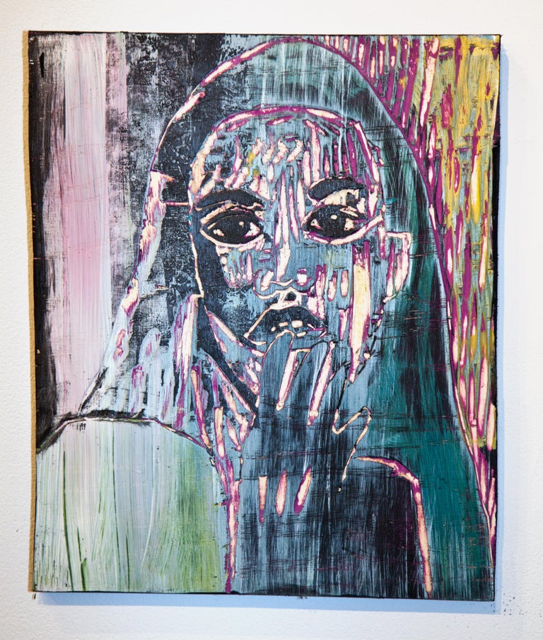 Katya Zvereva Juliette Acrylic Painting On Wood Carved Panel
