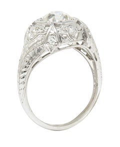 Katz & Ogush Art Deco 1.15 CTW Old European Cut Diamond Platinum Engagement Ring