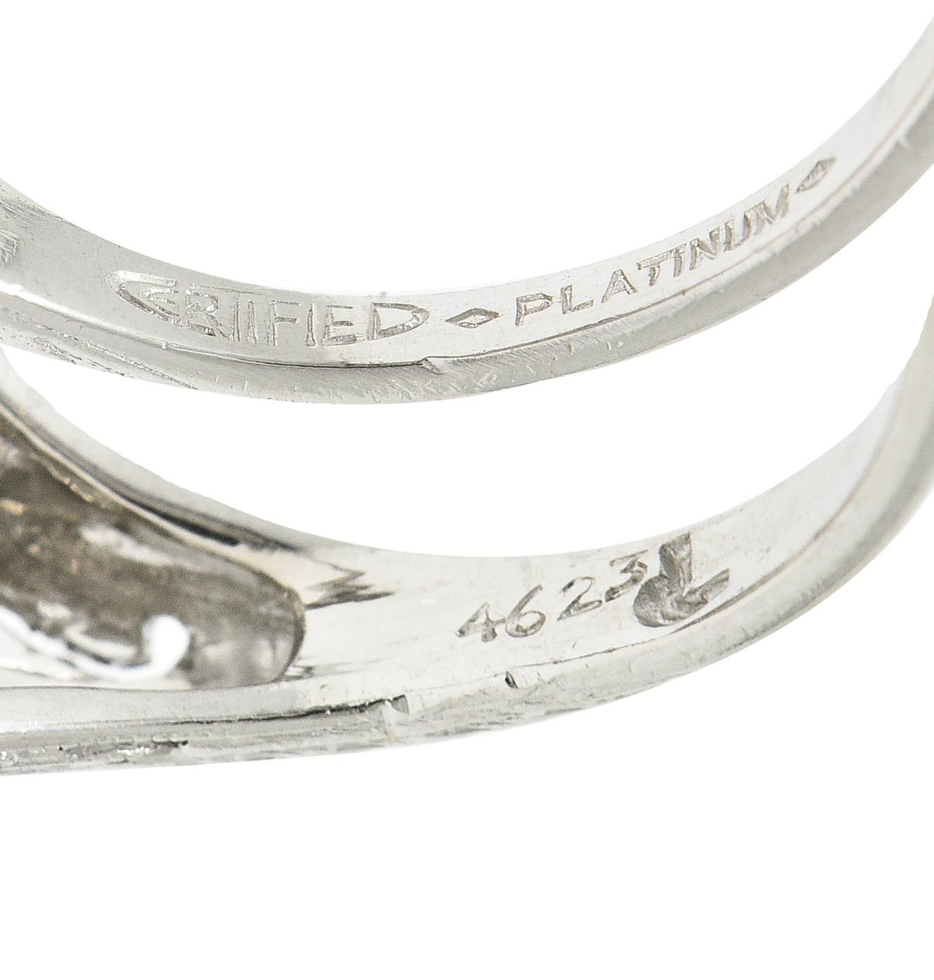 Katz & Ogush Art Deco 1.15 CTW Old European Cut Diamond Platinum Engagement Ring For Sale 3