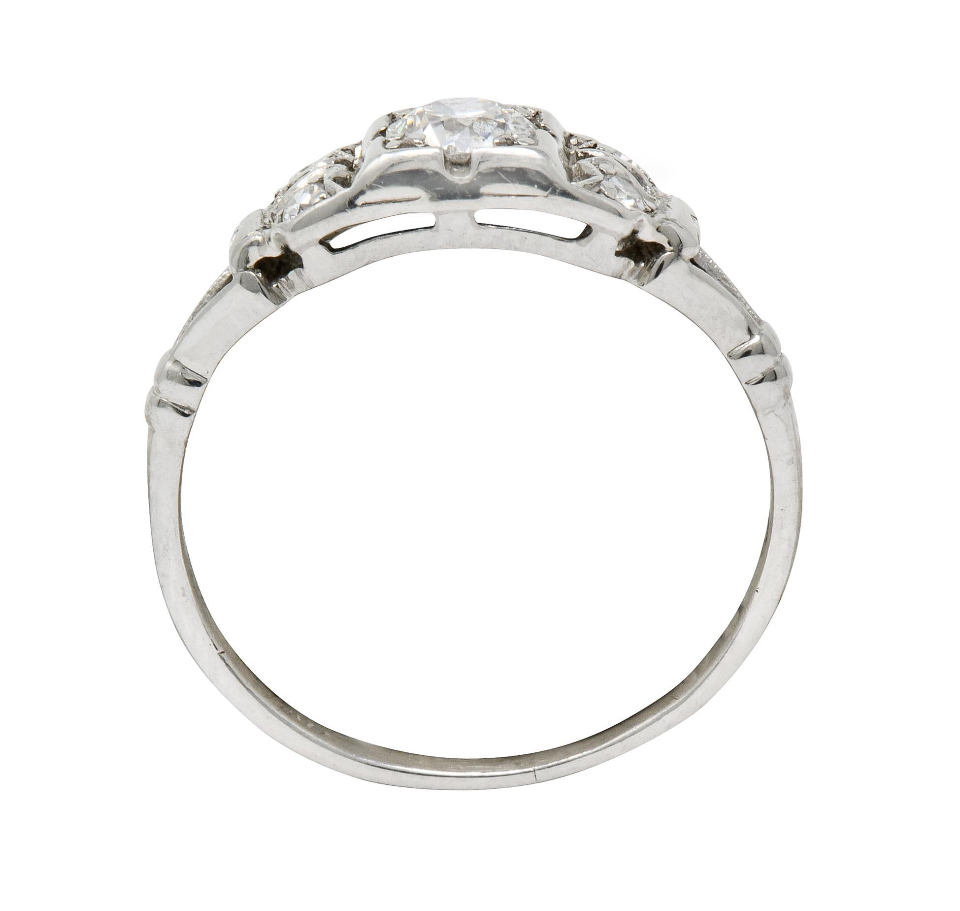 Katz & Ogush Art Deco Diamond Platinum Engagement Ring, circa 1930 5