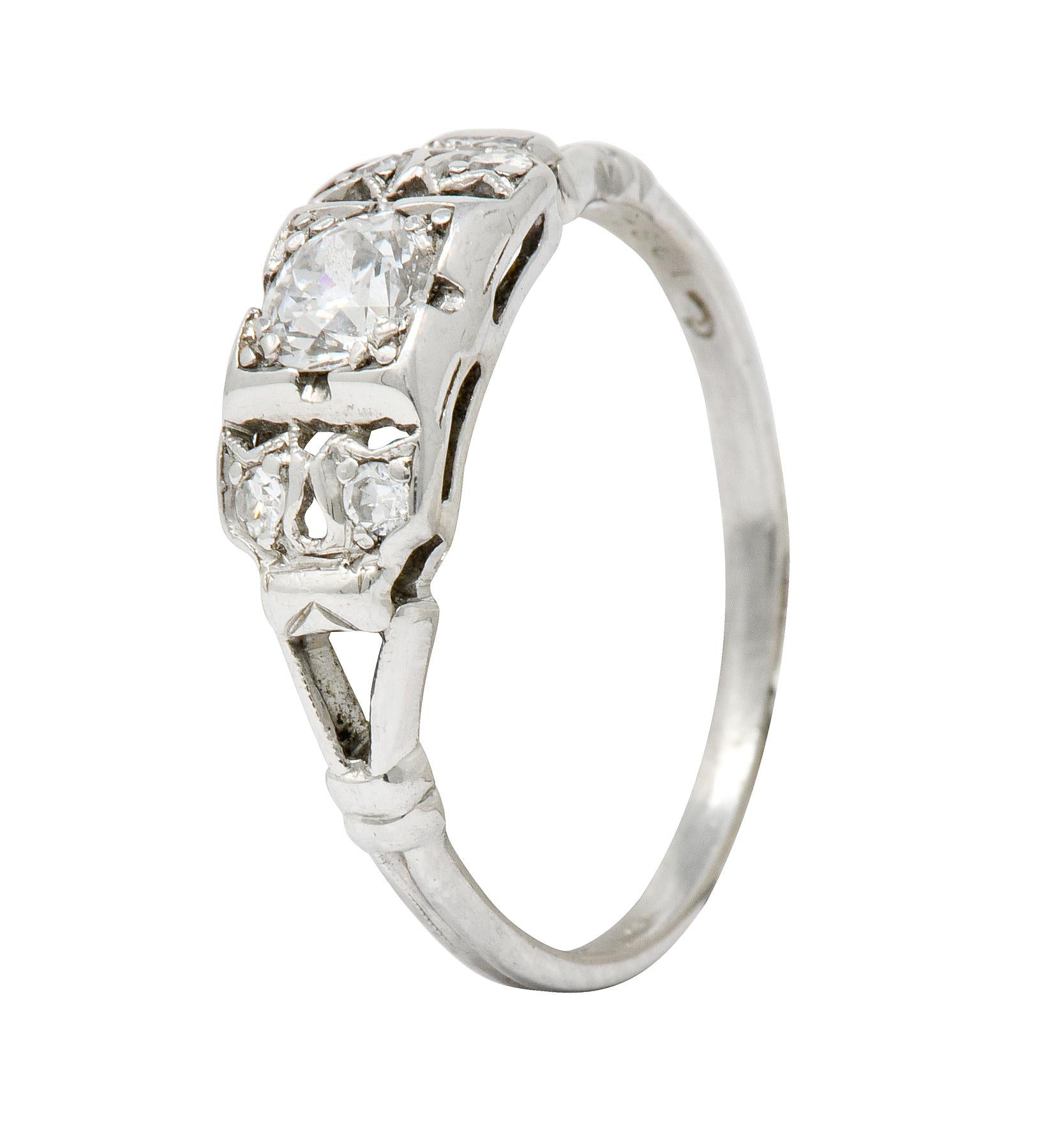Katz & Ogush Art Deco Diamond Platinum Engagement Ring, circa 1930 6