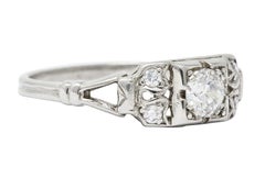 Katz & Ogush Art Deco Diamond Platinum Engagement Ring, circa 1930