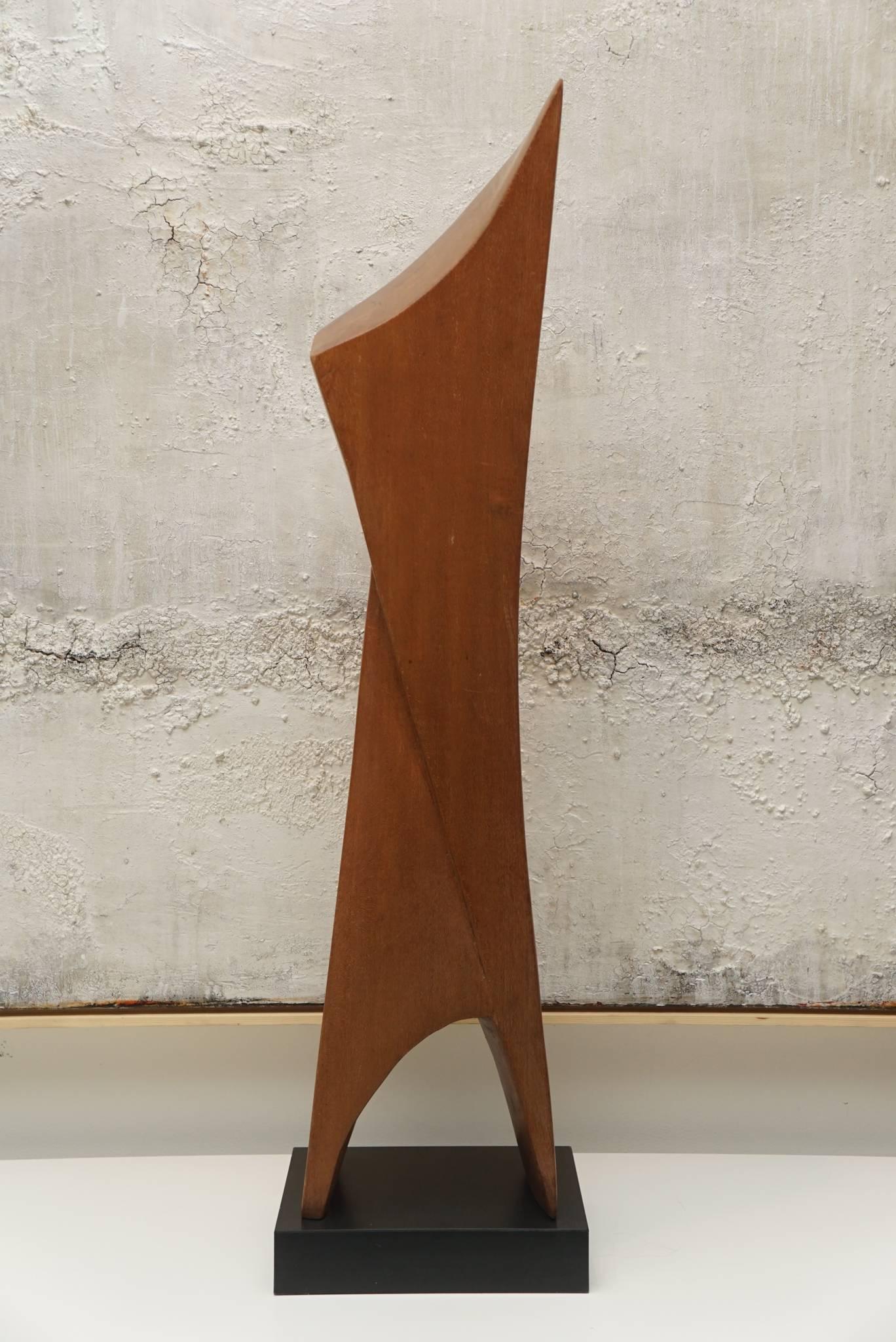 1970s modernist wooden sculpture by W.P. Katz.
Signed by the artist.