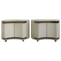 Katzuide Takahama for Simon Gavina Italian White Wood Nightstands, 1970s