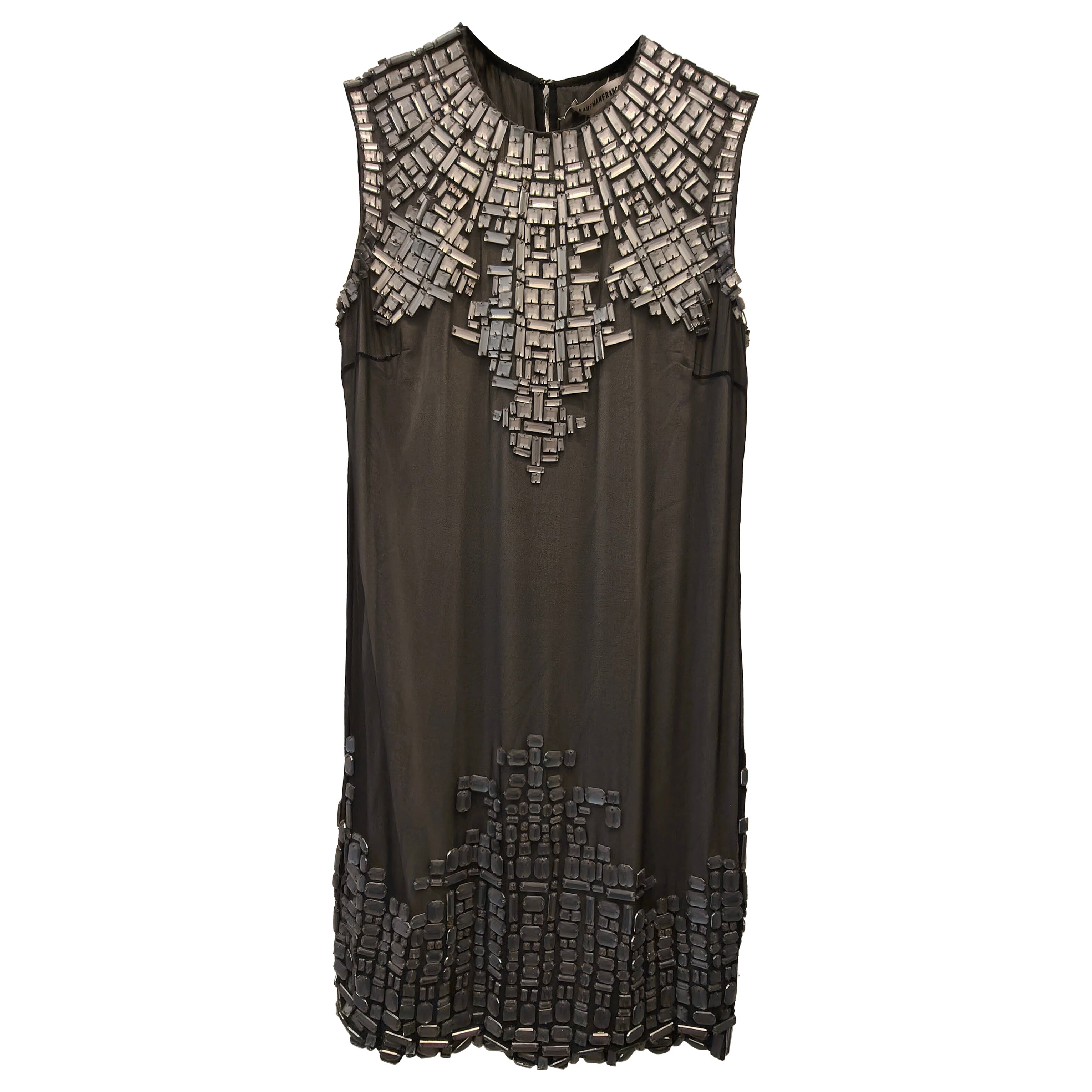 Kauf Manfranco grey dress with swarovski stones size 0 For Sale