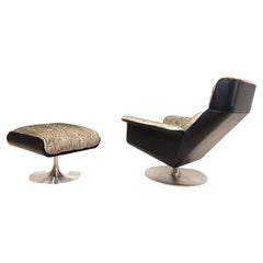 Chaise longue Kaufeld Siesta 62 avec pouf de Jacques Brule