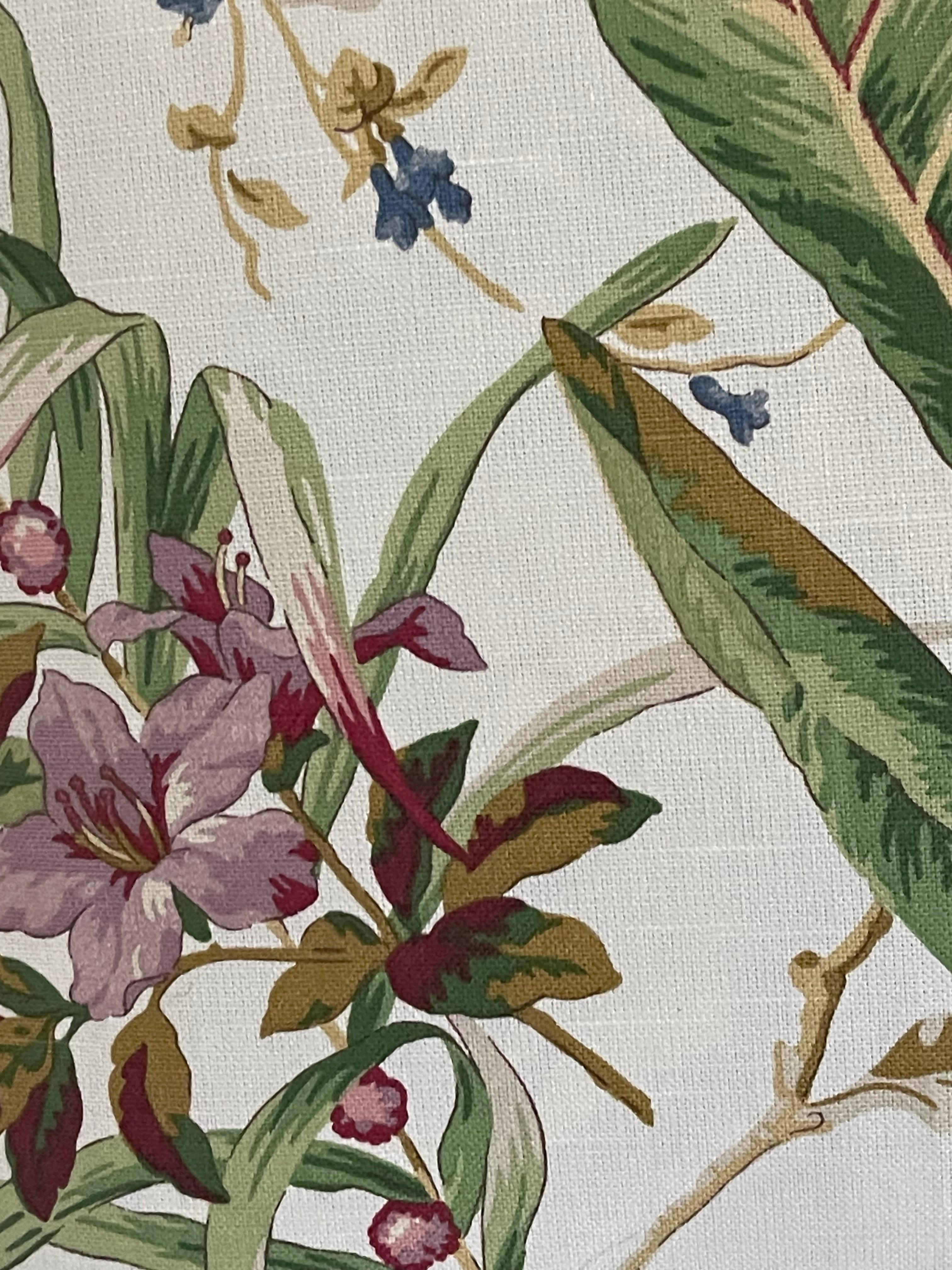 Moderno Cuscino in piuma Kauffmann Fabric Tropical Foliage in vendita