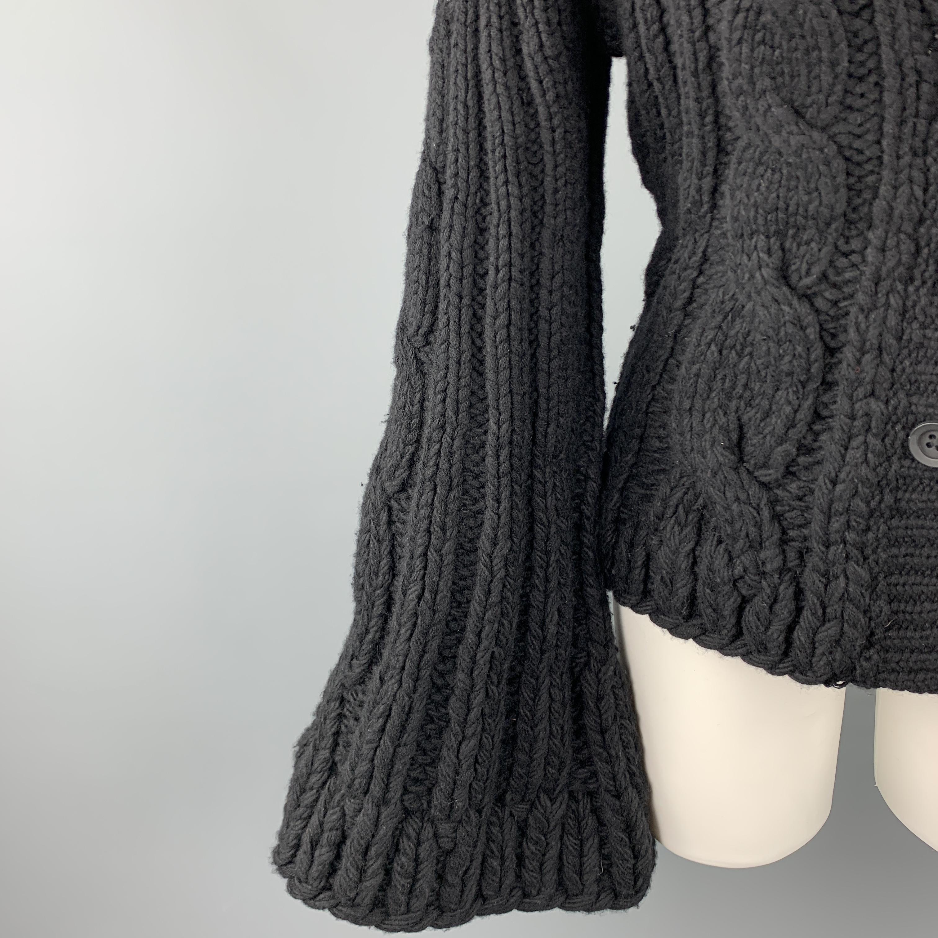 black bell sleeve cardigan