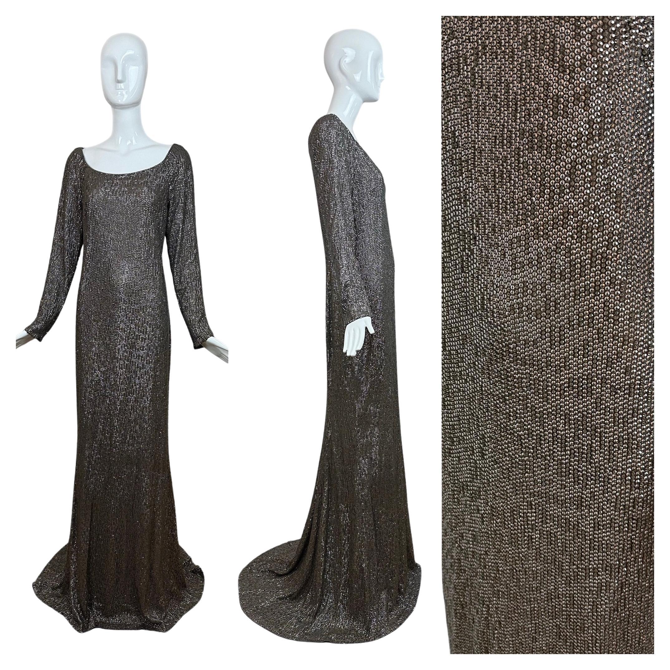 KAUFMANFRANCO 2011 Vintage Zinn Silber Stark verschönertes Kleid w. Eisenbahn