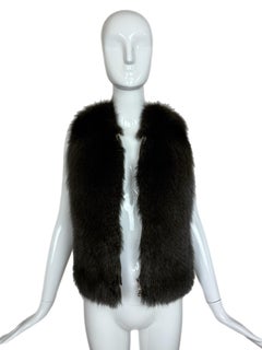 KAUFMANFRANCO Army Green Fox Fur + Lambskin Leather Vest