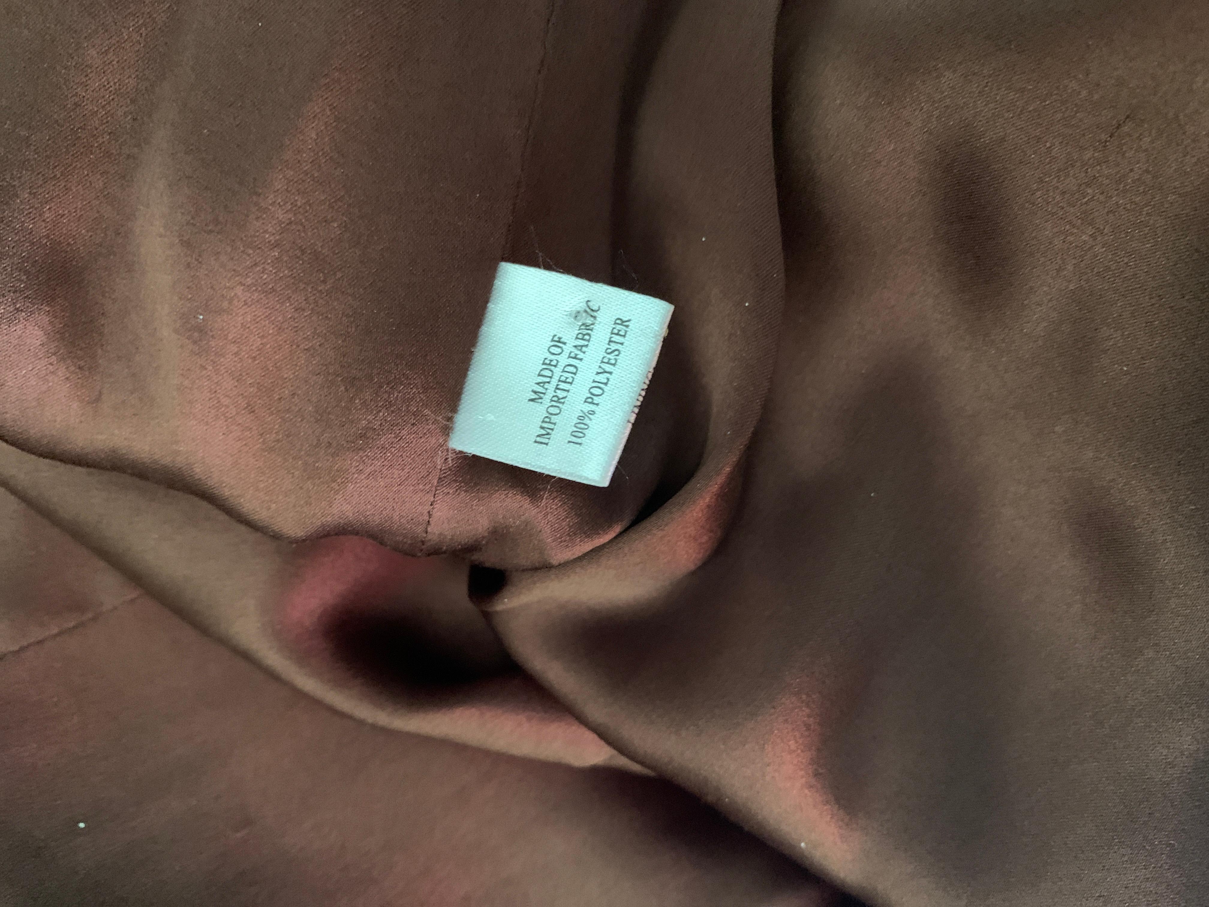 KaufmanFranco Collection Drapiertes Braun/Kupfer Pailletten Asymmetrisches Cocktailkleid im Angebot 13