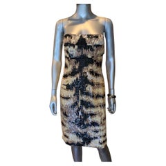 Kaufmanfranco NWT Rare Tiger Sequins Hand Beaded Sleevless Cocktail Dress Size 4