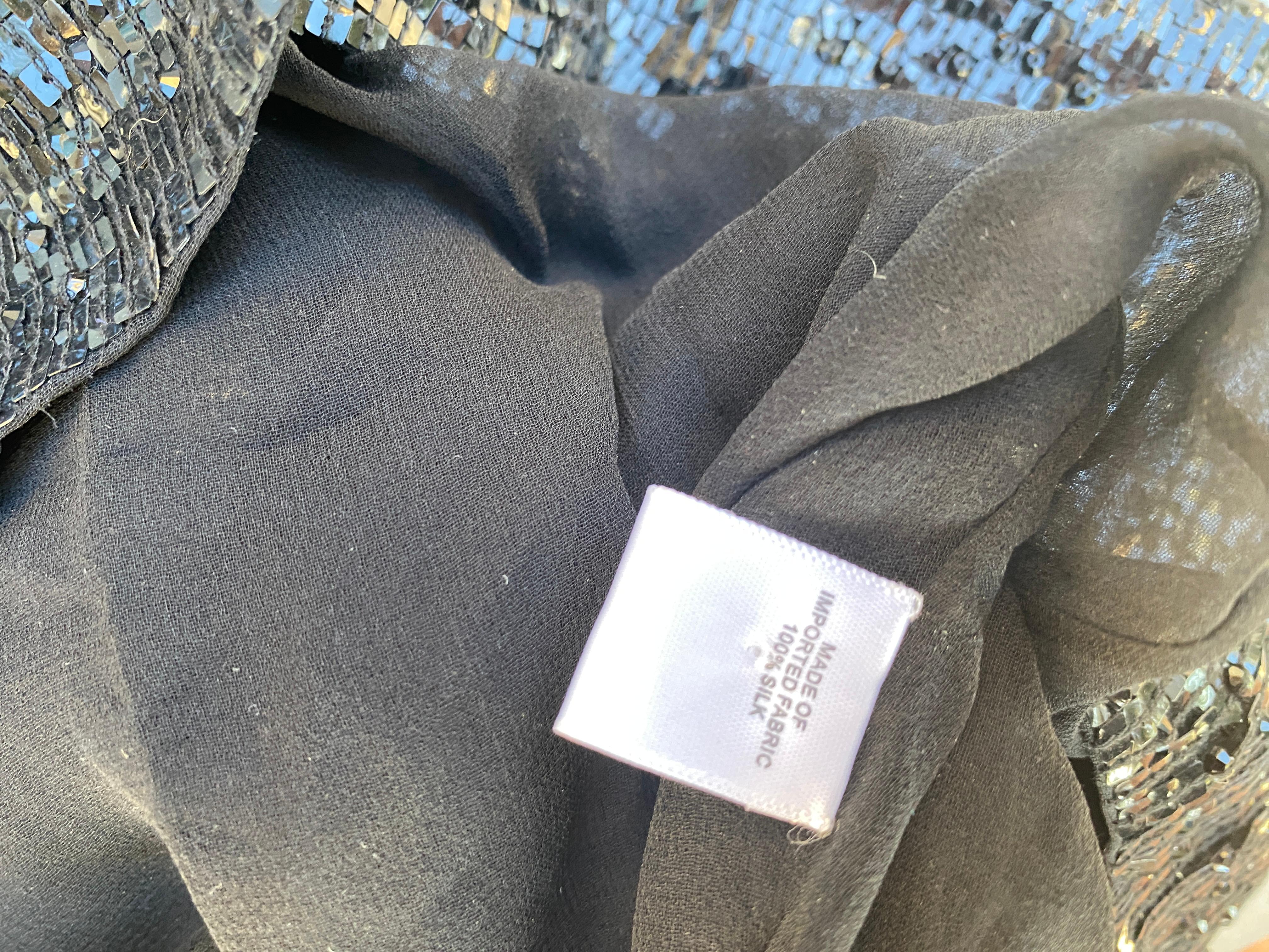 KaufmanFranco - Raro abito da cocktail modernista nero con paillettes e pelle - Taglia in vendita 14