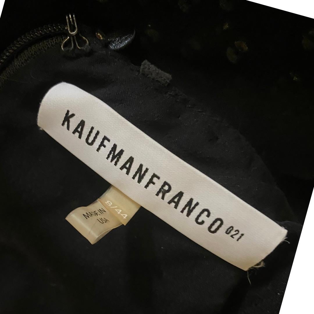 Women's KaufmanFranco Silk Dress w/ Embellished Leather, Crystal, Black Jet Beads Size 8 For Sale