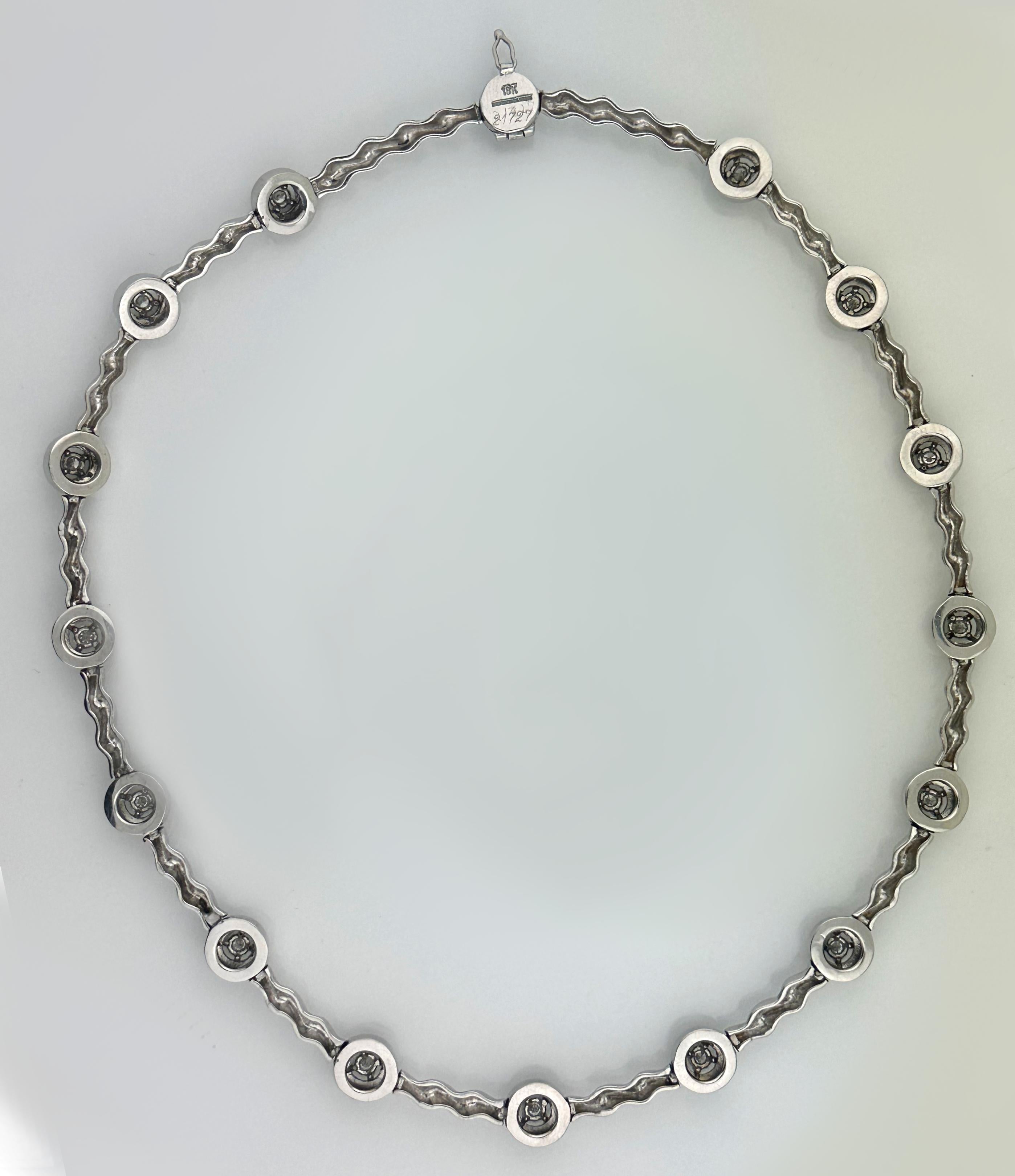 da uomo o donna Kaufmann de Suisse, collana in oro bianco e diamanti in vendita