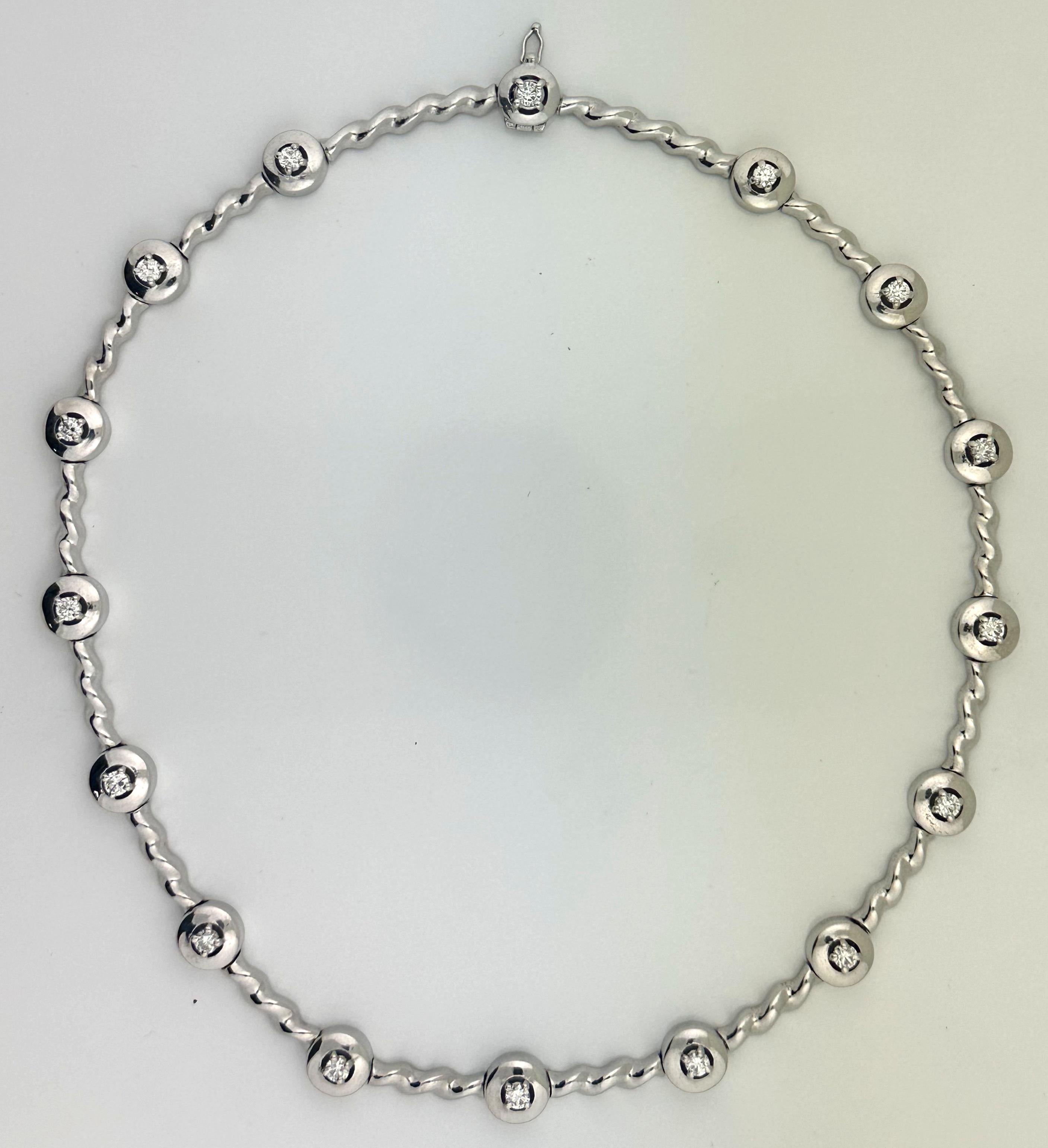 Kaufmann de Suisse, collana in oro bianco e diamanti in vendita 1