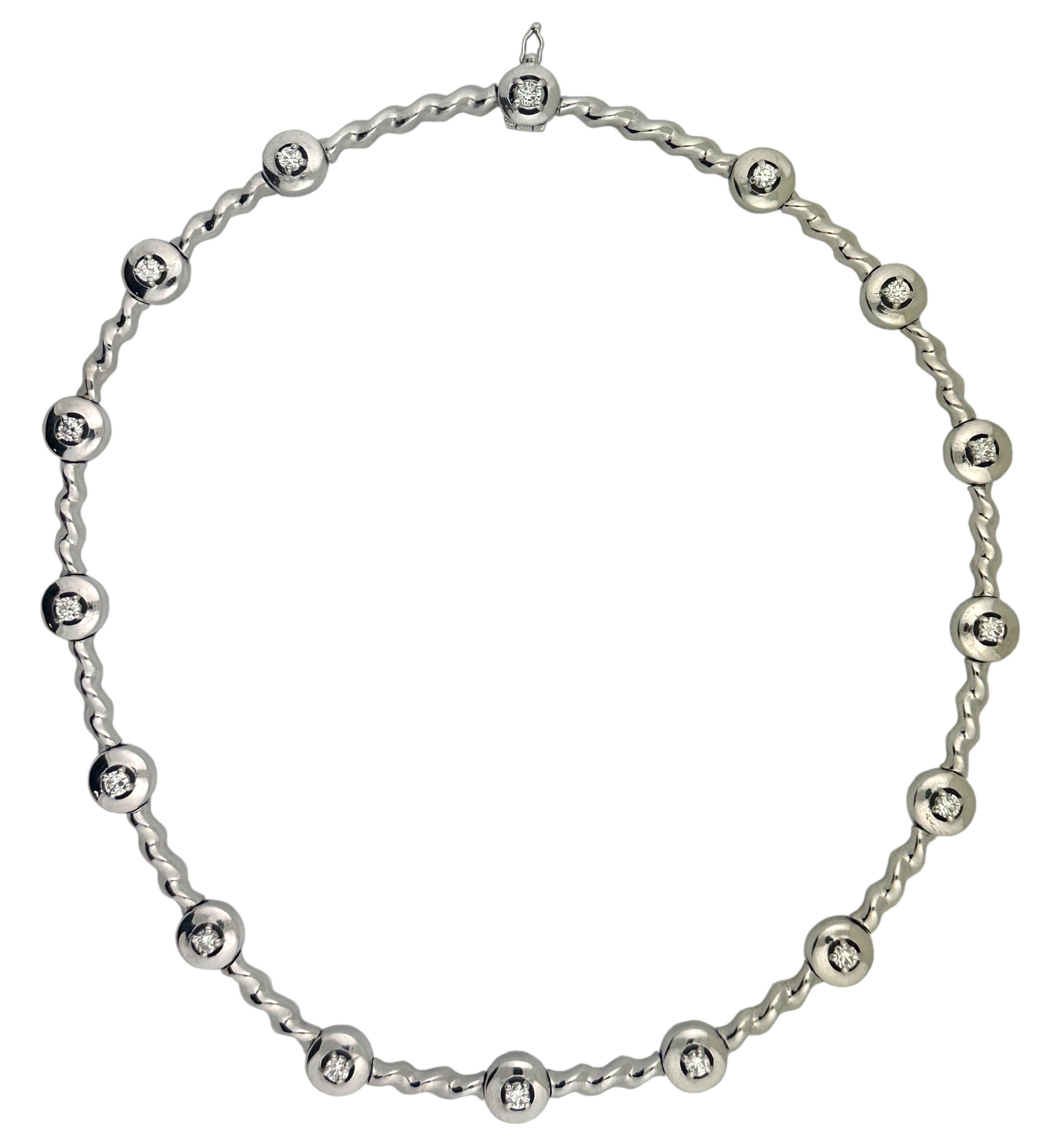Kaufmann de Suisse, collana in oro bianco e diamanti in vendita 2