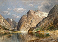 A Norwegian Fjord, Karl Kaufmann, Neuplachowitz 1843 – 1905 Vienna, Austrian
