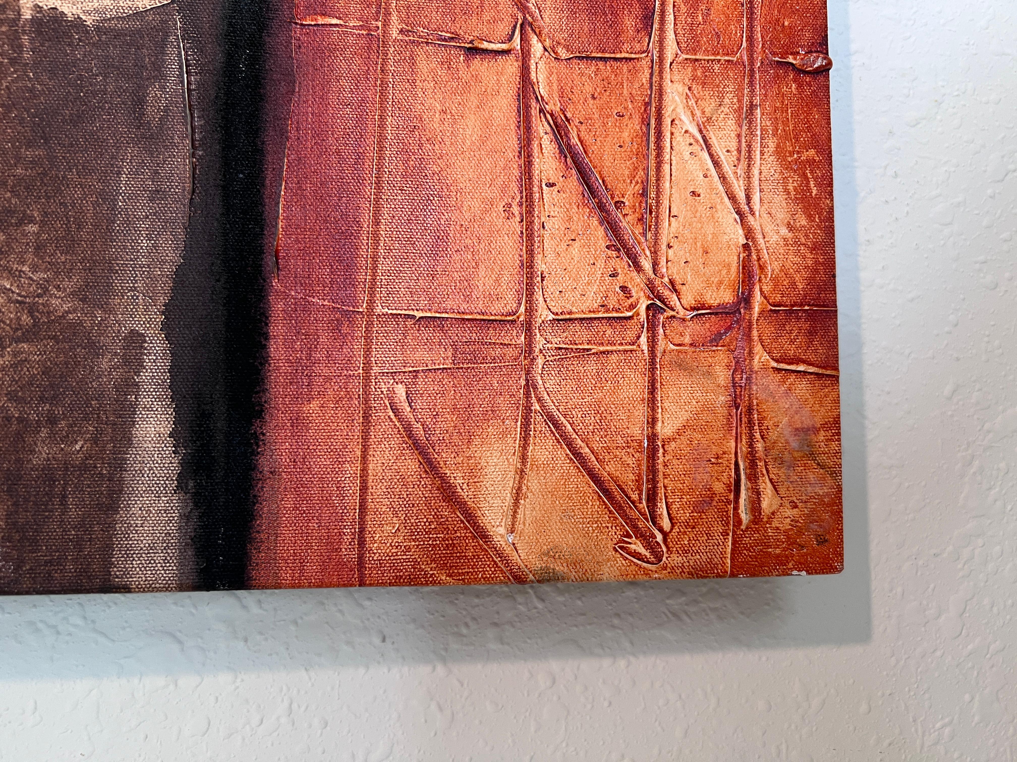 Modern Abstract Geometric Painting Signed Kaulani 2005  24x24