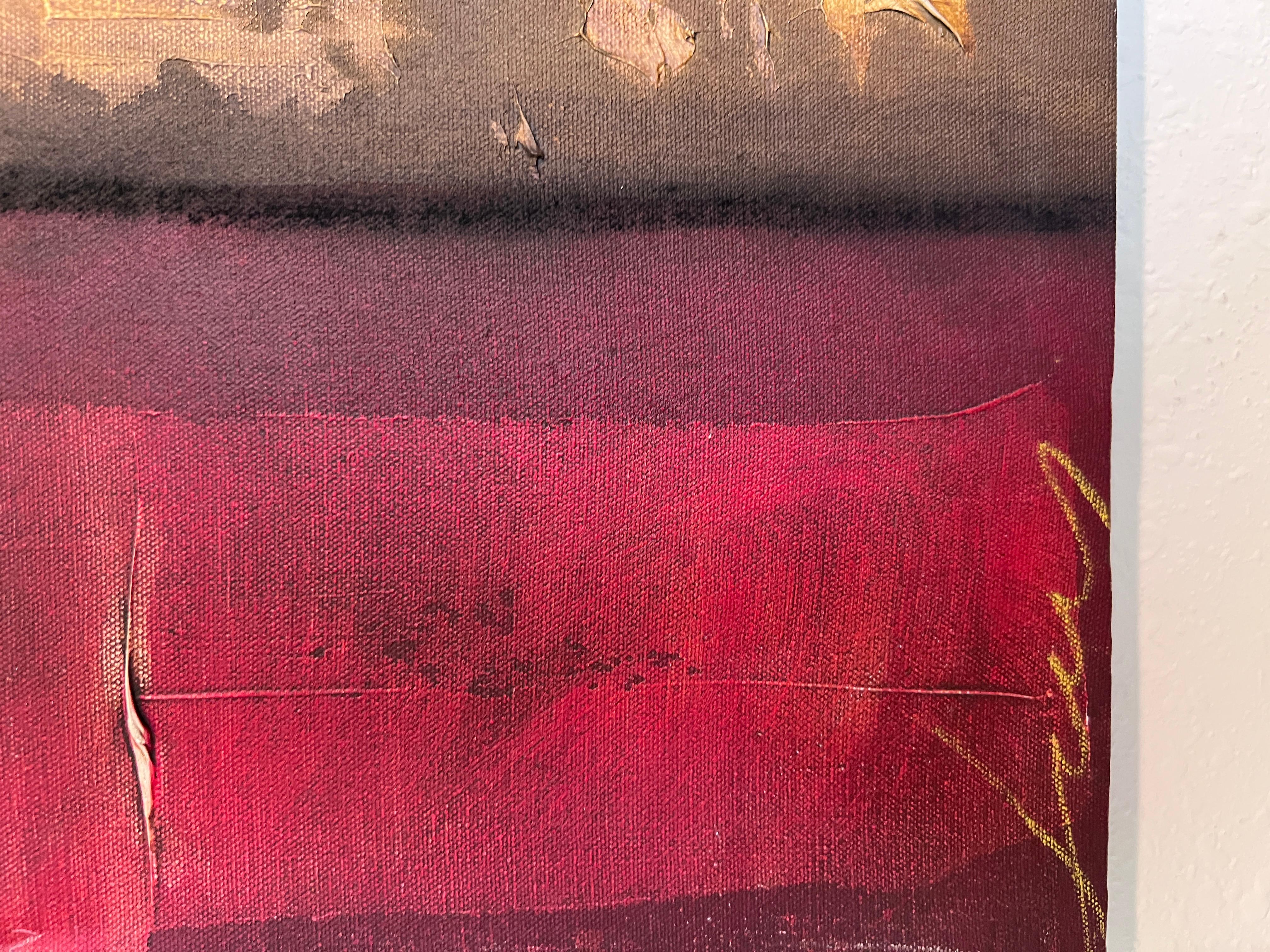 Modern Abstract Geometric Painting Signed Kaulani 2005  24x24