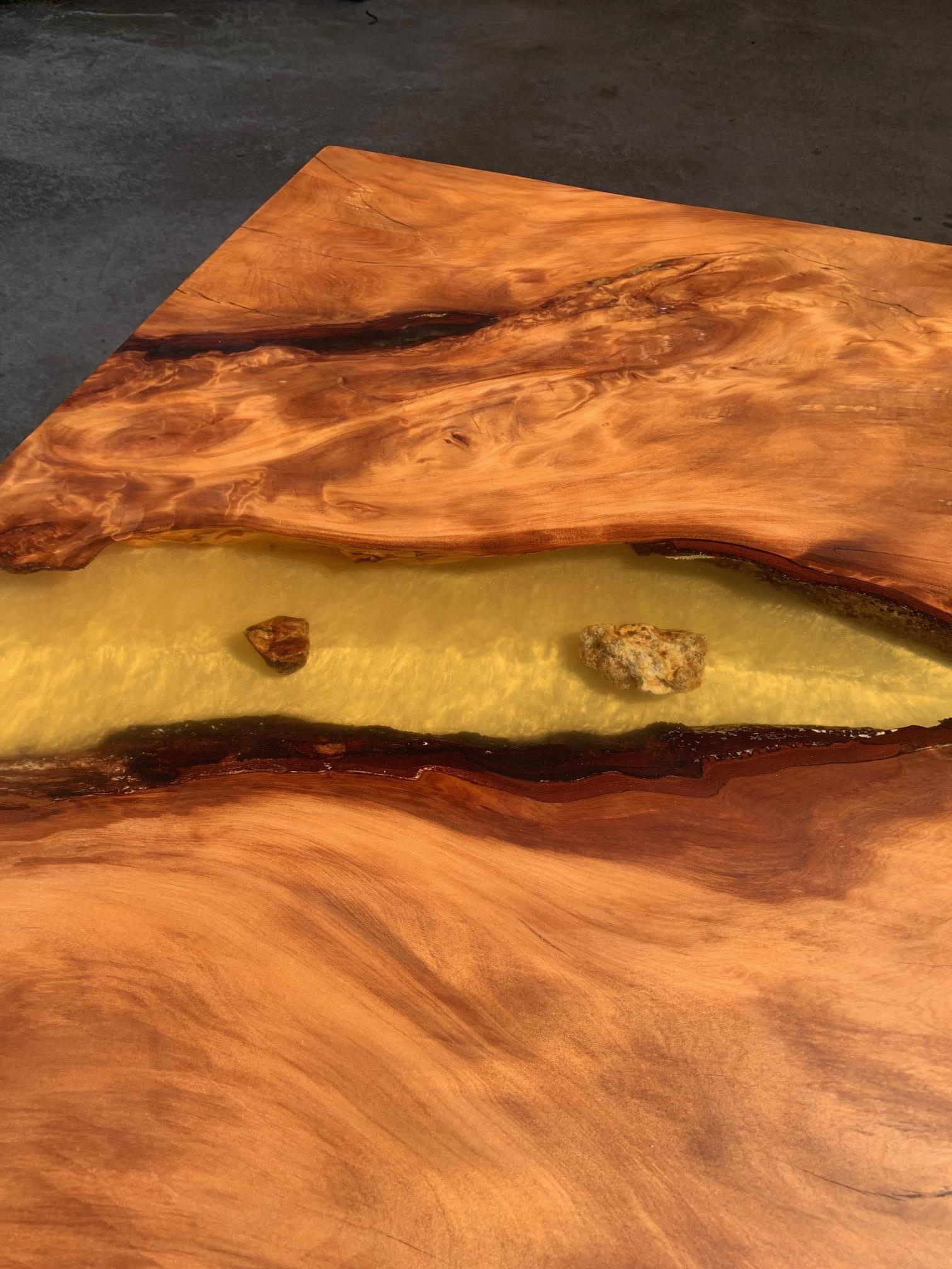 Iron Kauri Coffee Table in Solid Ancient Kauri Wood For Sale