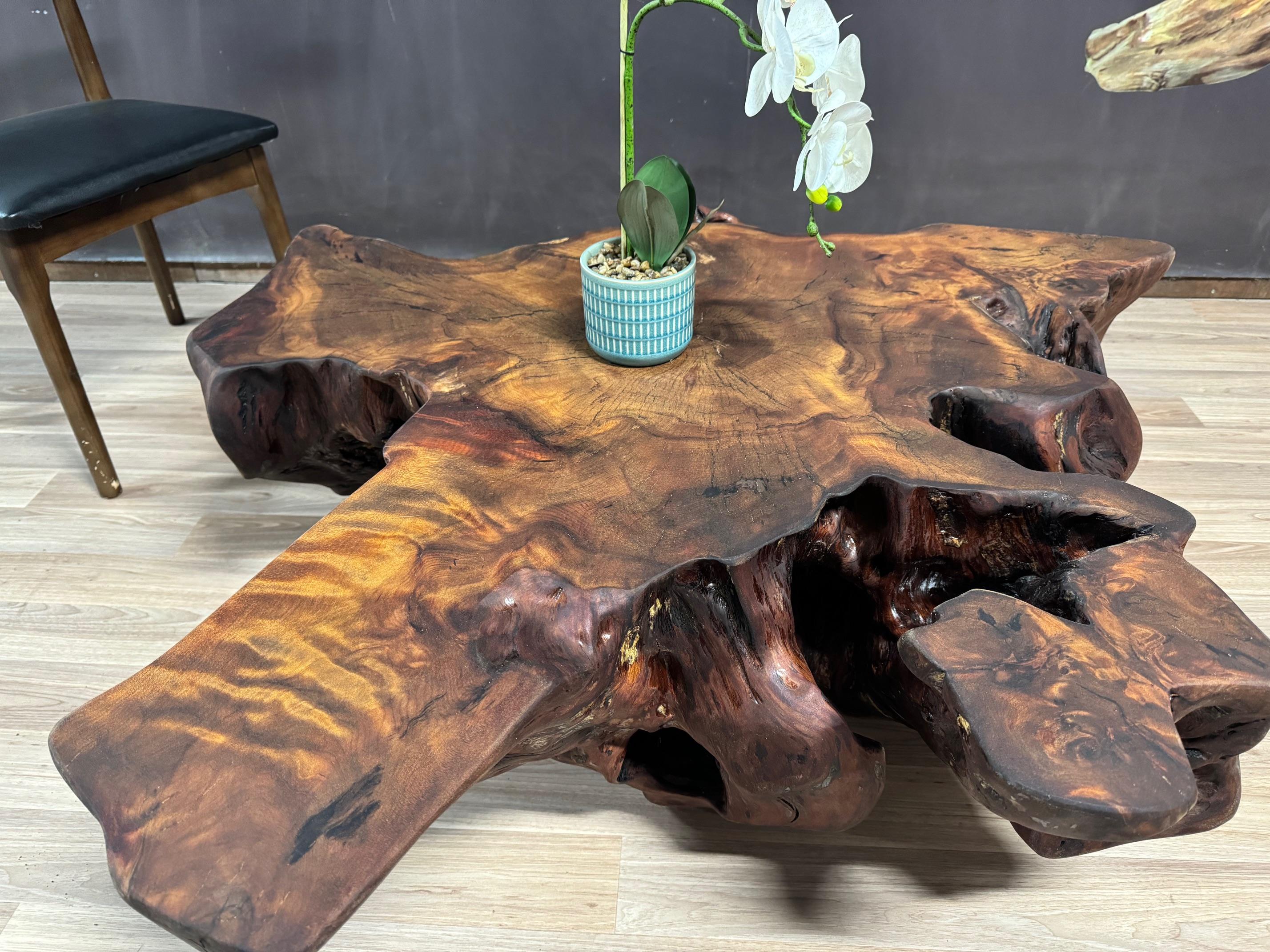 Cast Kauri Coffee Table in Solid Ancient Kauri Wood For Sale