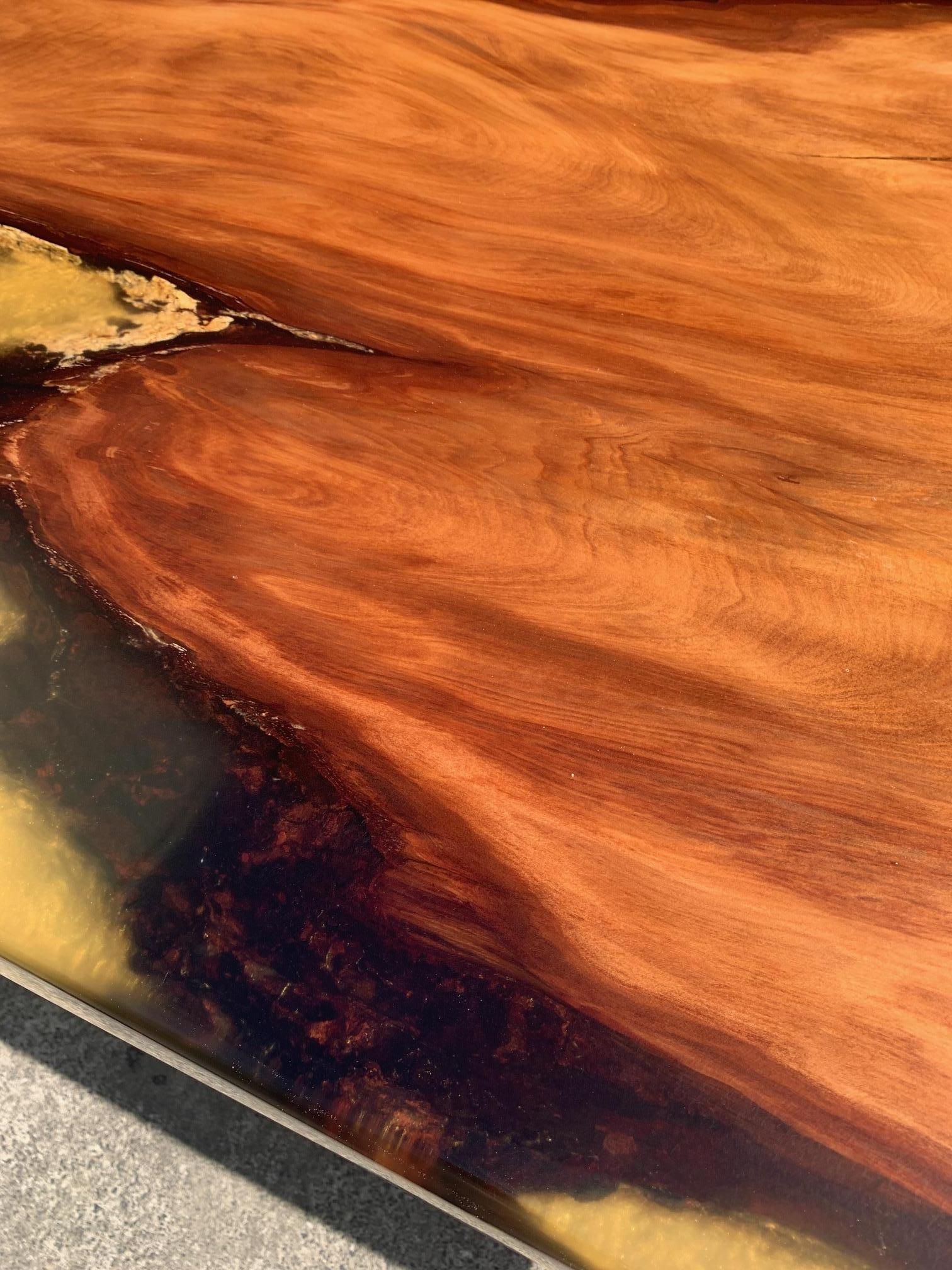 Cast Kauri Coffee Table in Solid Ancient Kauri Wood For Sale