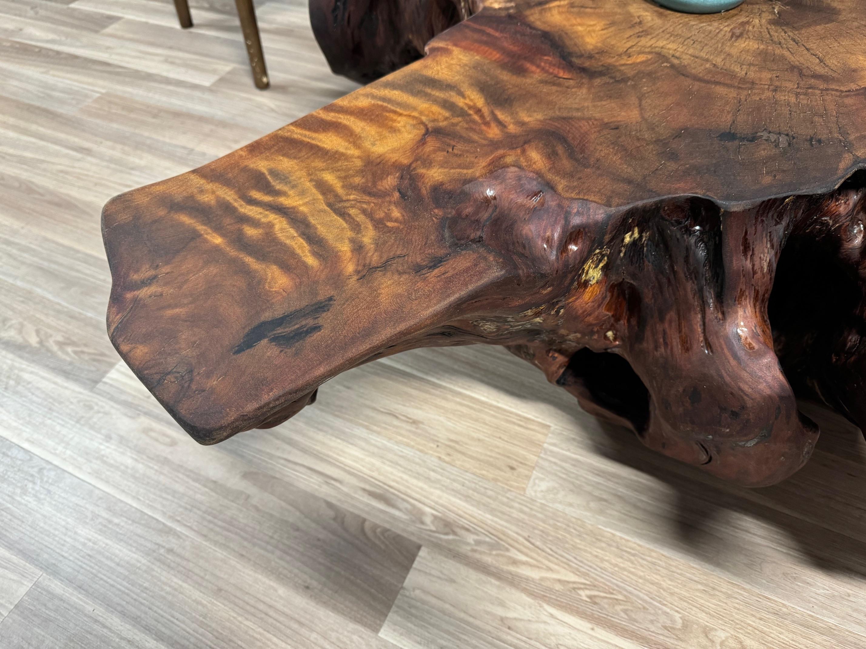 Iron Kauri Coffee Table in Solid Ancient Kauri Wood For Sale