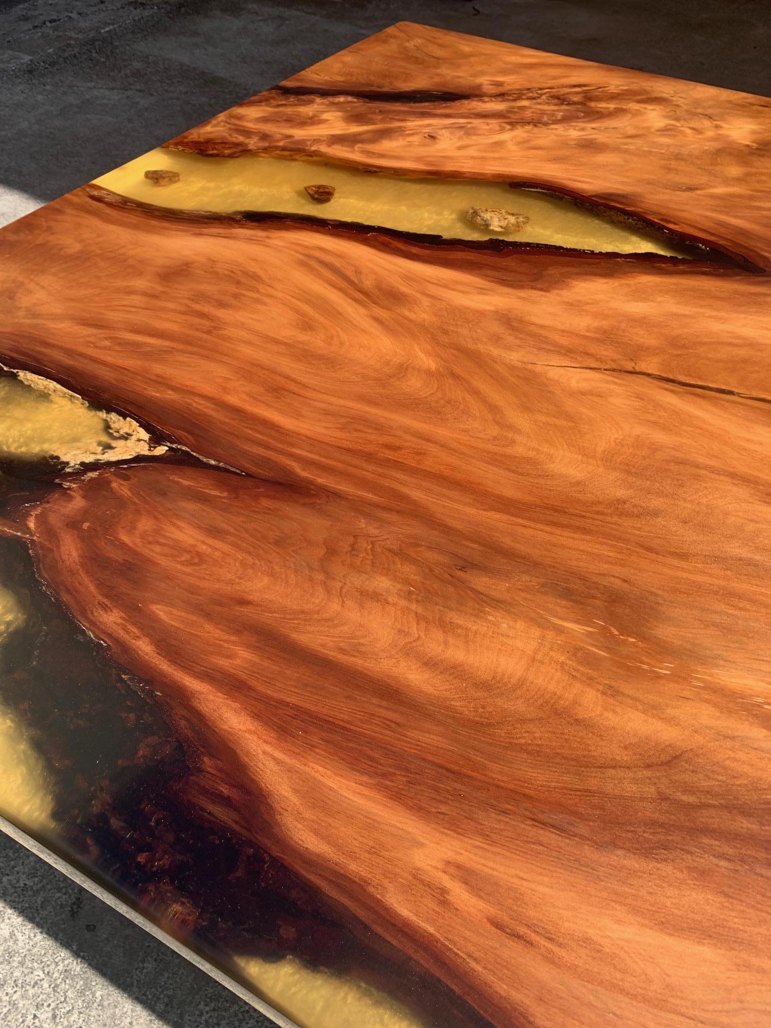Kauri Coffee Table in Solid Ancient Kauri Wood In New Condition For Sale In Kumeu, NZ