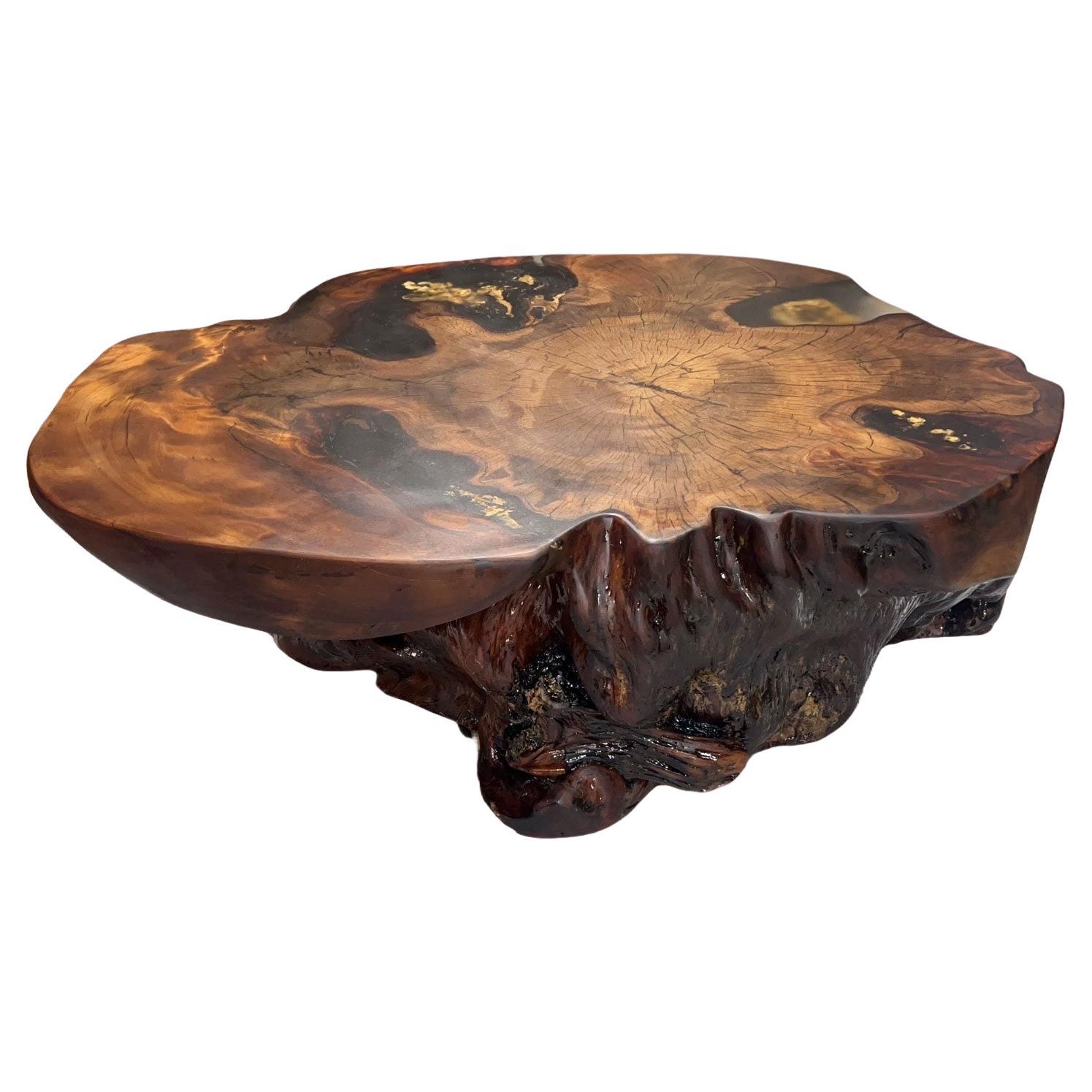 Kauri Coffee Table in Solid Ancient Kauri Wood For Sale