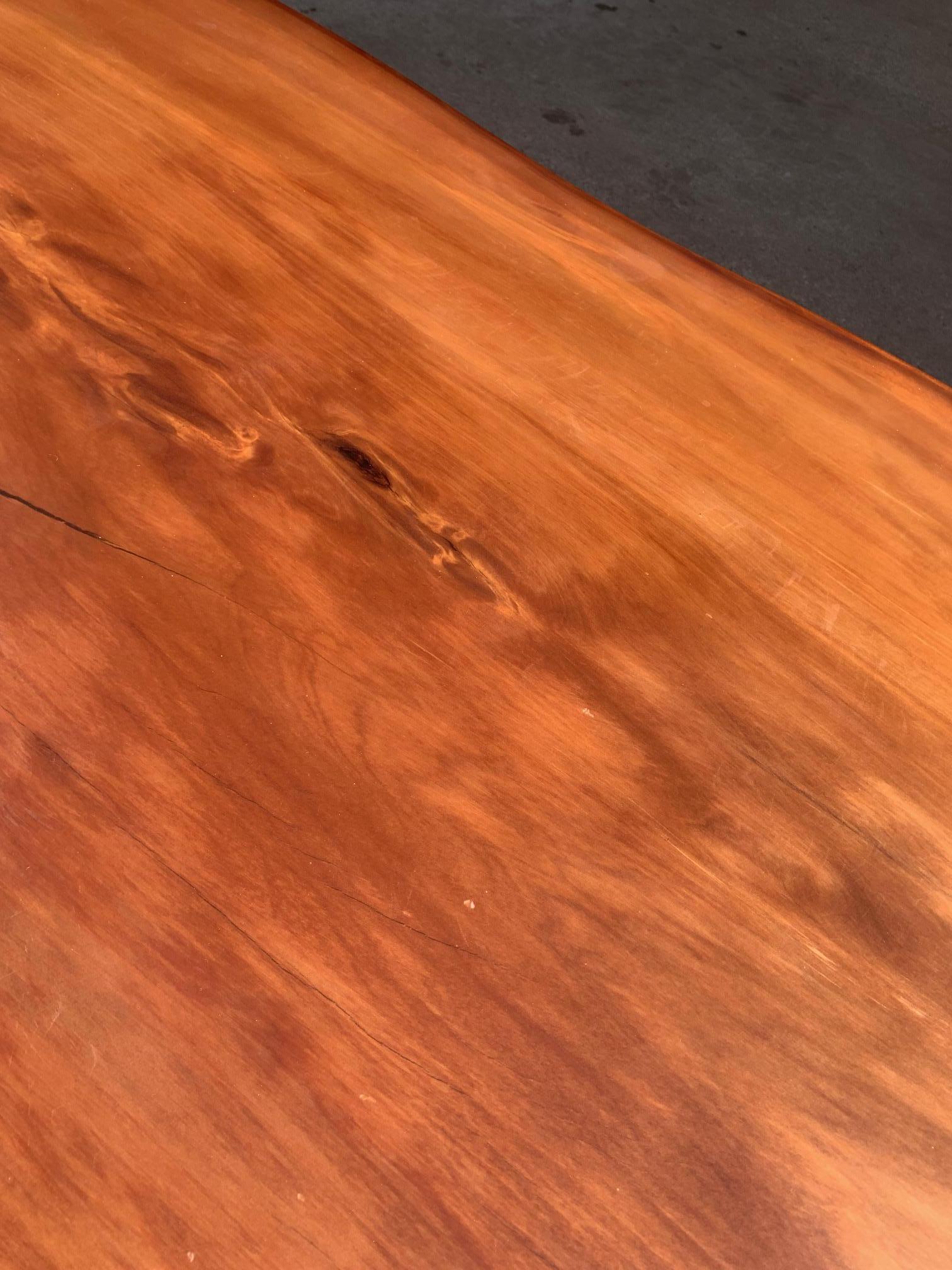 Cast Kauri Dining Table in Solid Ancient Kauri Wood and Amber For Sale