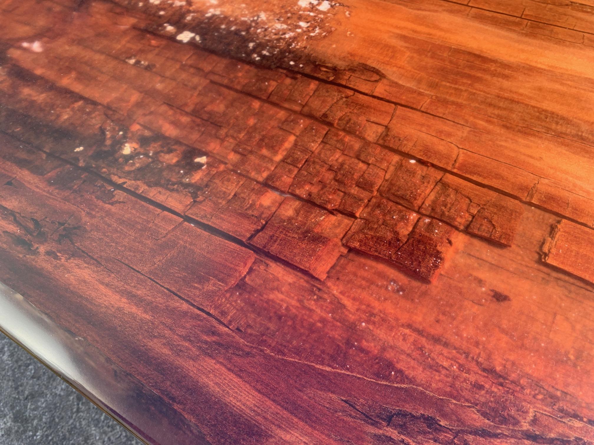 Kauri Dining Table in Solid Ancient Kauri Wood and Amber In New Condition For Sale In Kumeu, NZ