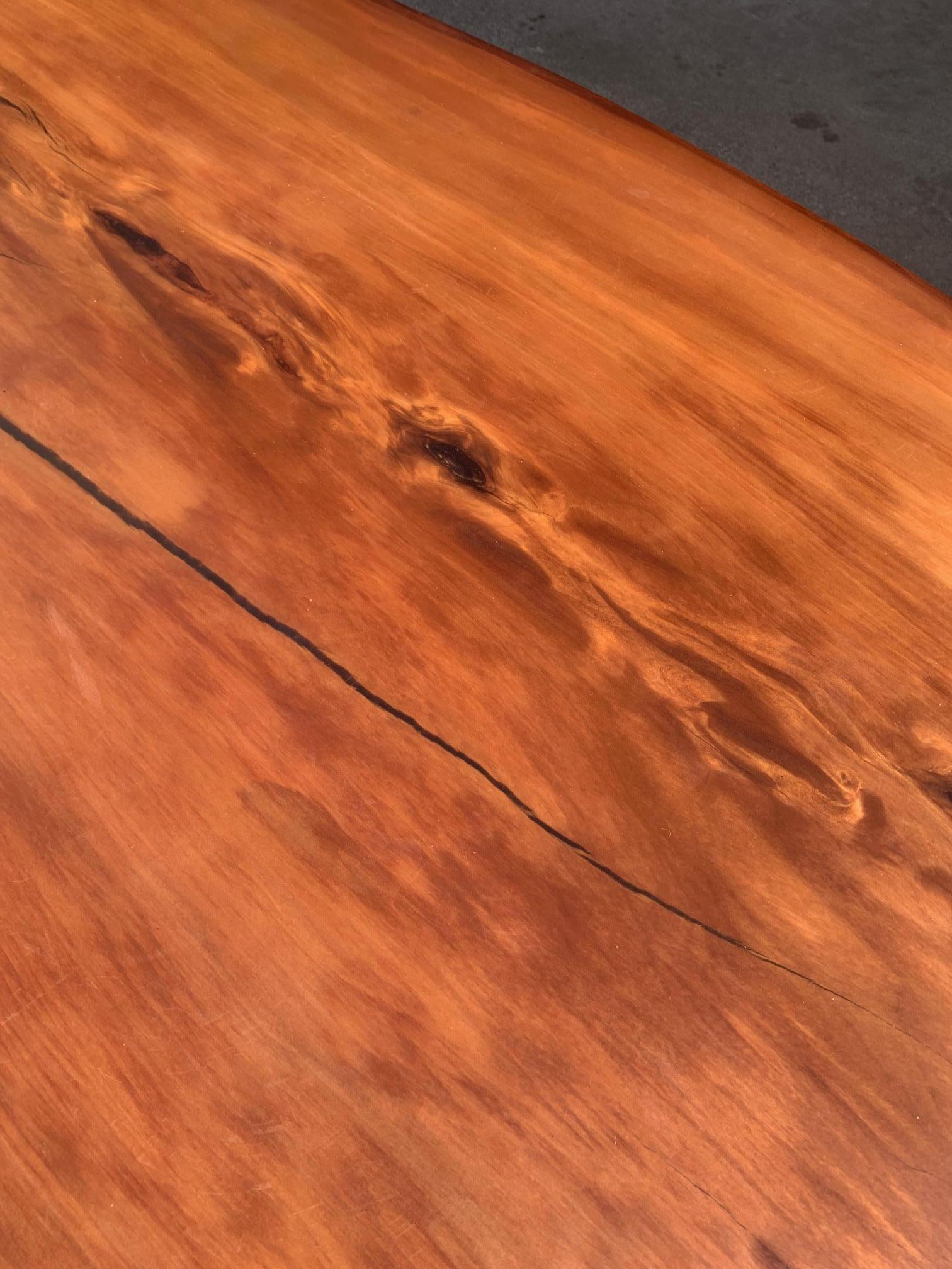 Contemporary Kauri Dining Table in Solid Ancient Kauri Wood and Amber For Sale
