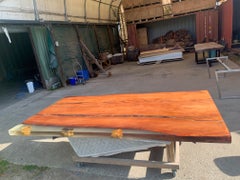 Mesa de comedor Kauri de madera maciza de kauri antiguo y ámbar