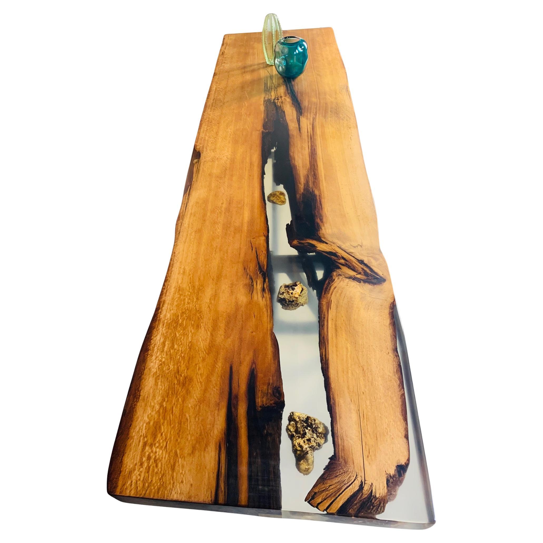 Kauri Dining Table in Solid Ancient Kauri Wood and Amber