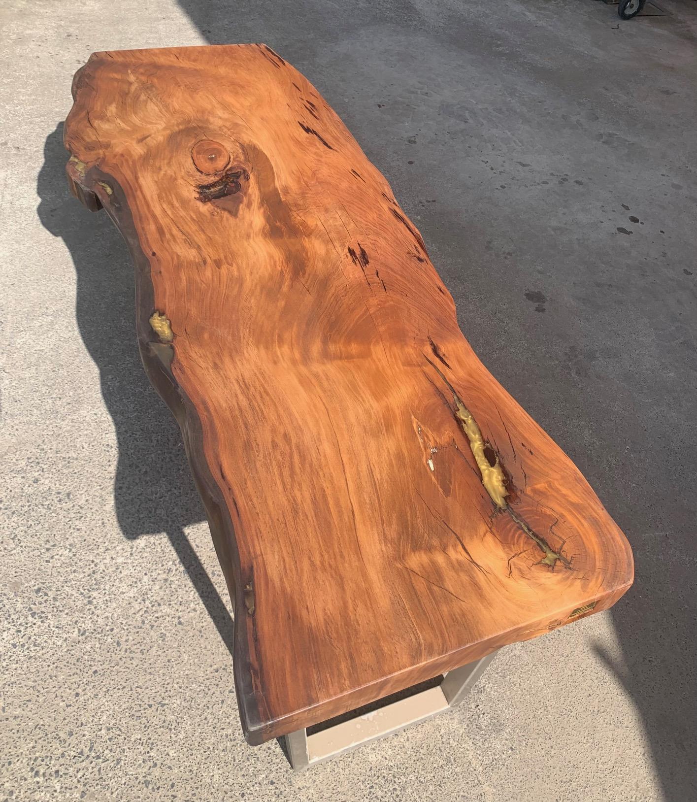 Kauri Dining Table in Solid Ancient Kauri Wood For Sale 12