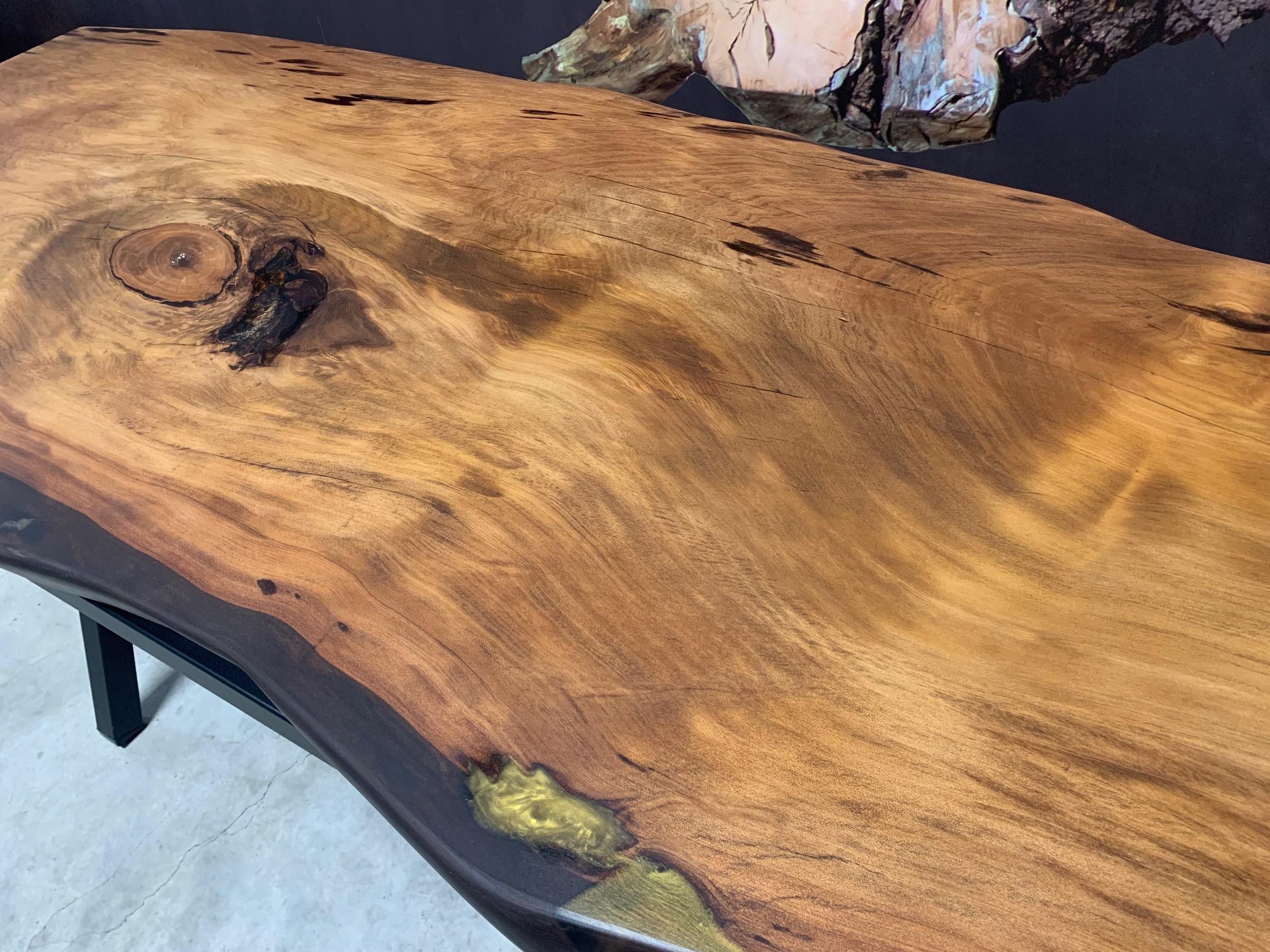 Cast Kauri Dining Table in Solid Ancient Kauri Wood For Sale